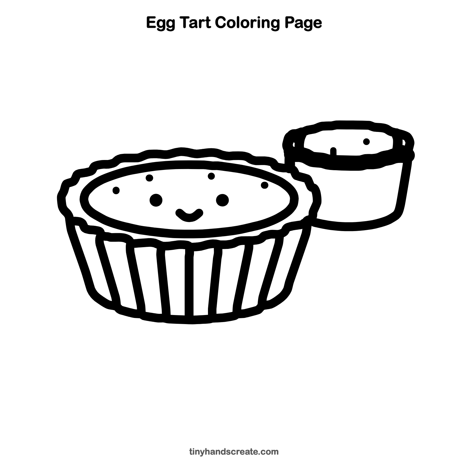 Free printable egg tart coloring page for kids