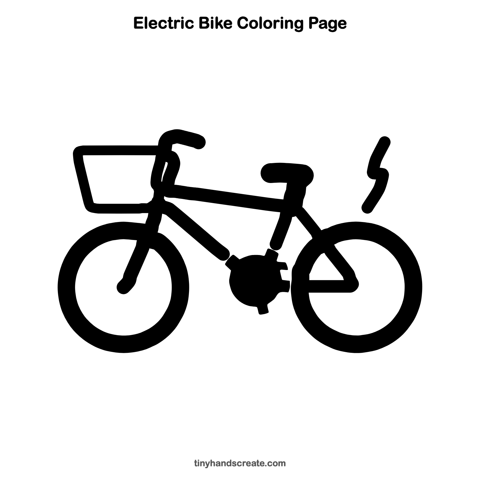 Free printable electric bike coloring page for kids