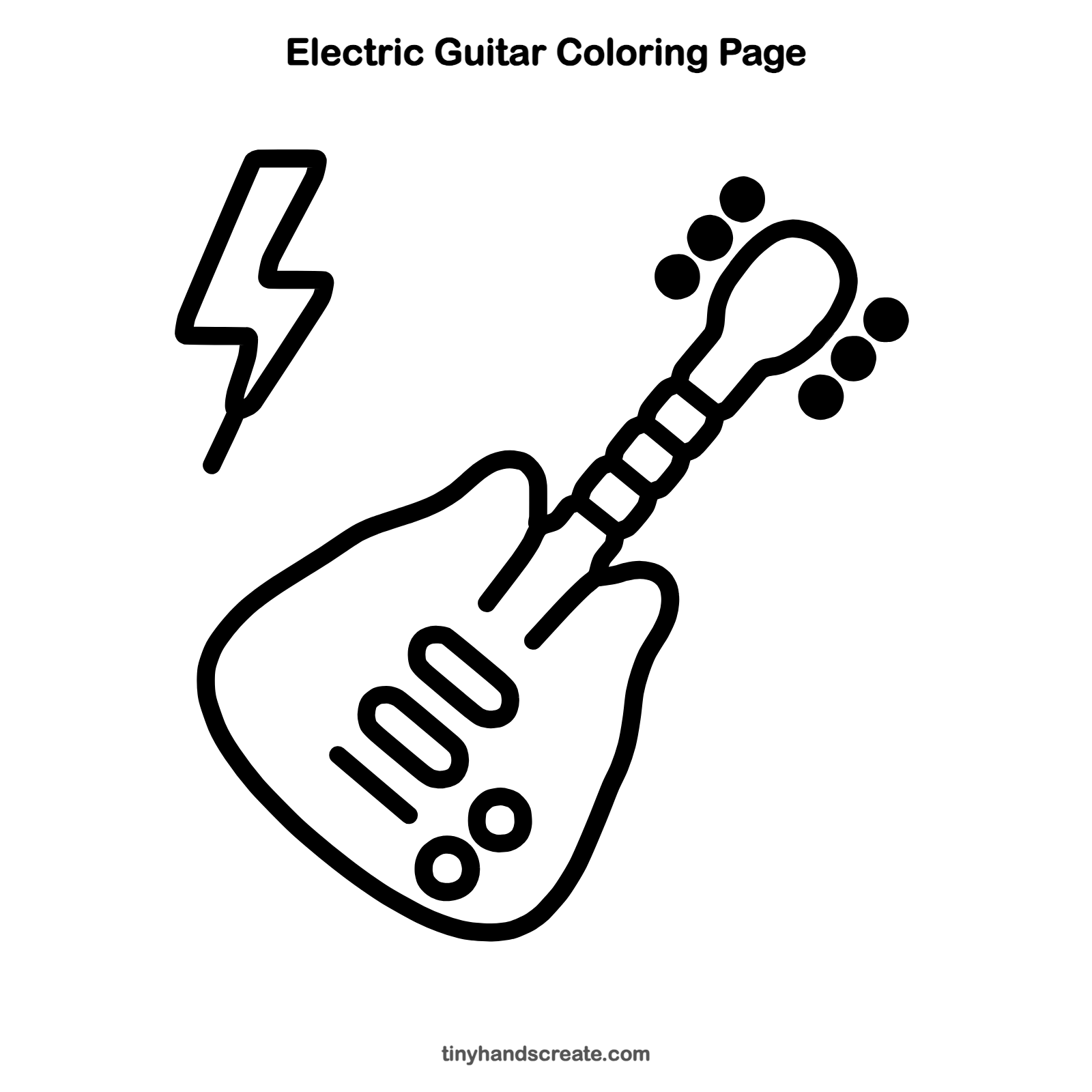 Free printable electric guitar coloring page for kids