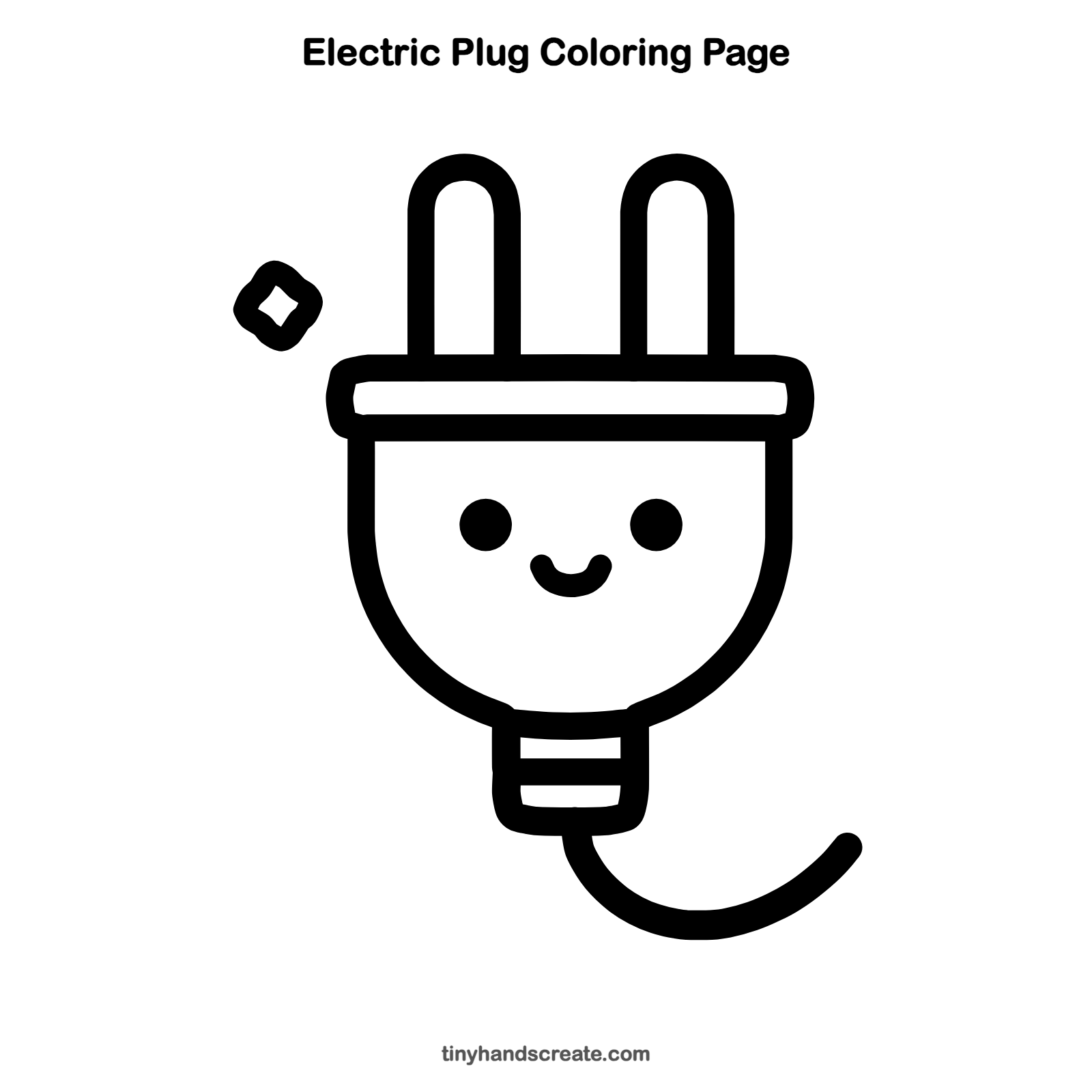 Free printable electric plug coloring page for kids