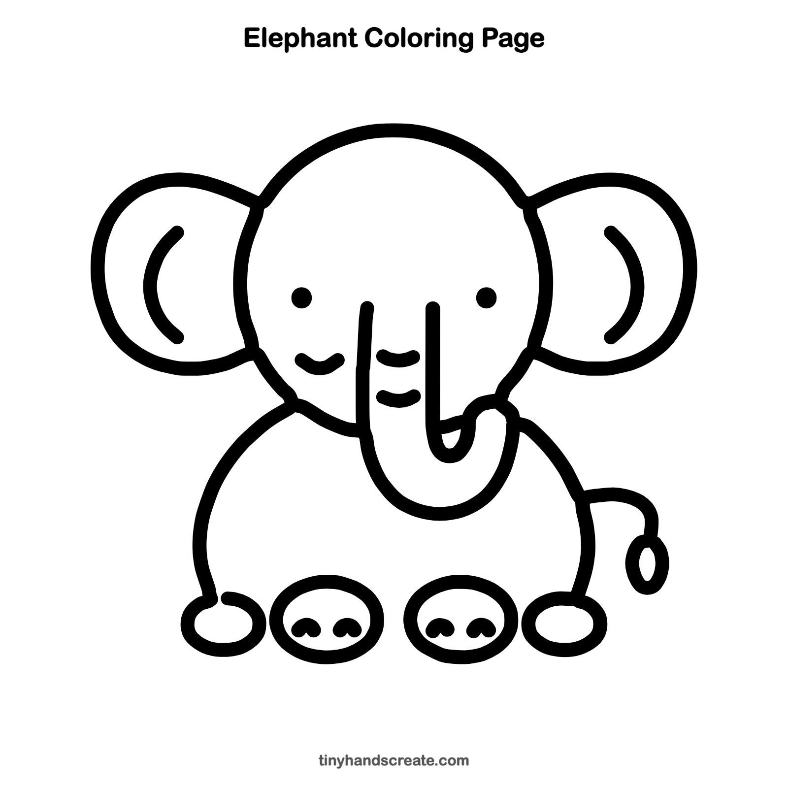 Free printable elephant coloring page for kids