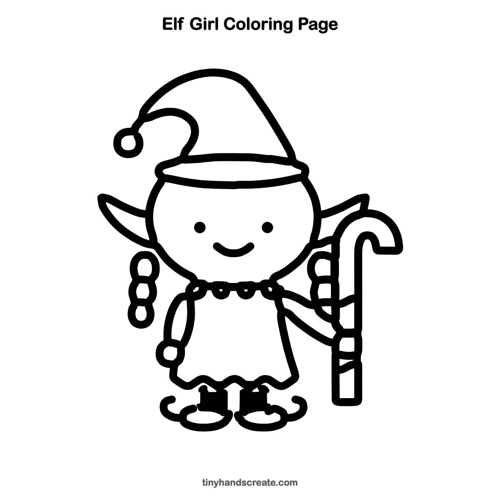 Free printable elf girl coloring page for kids