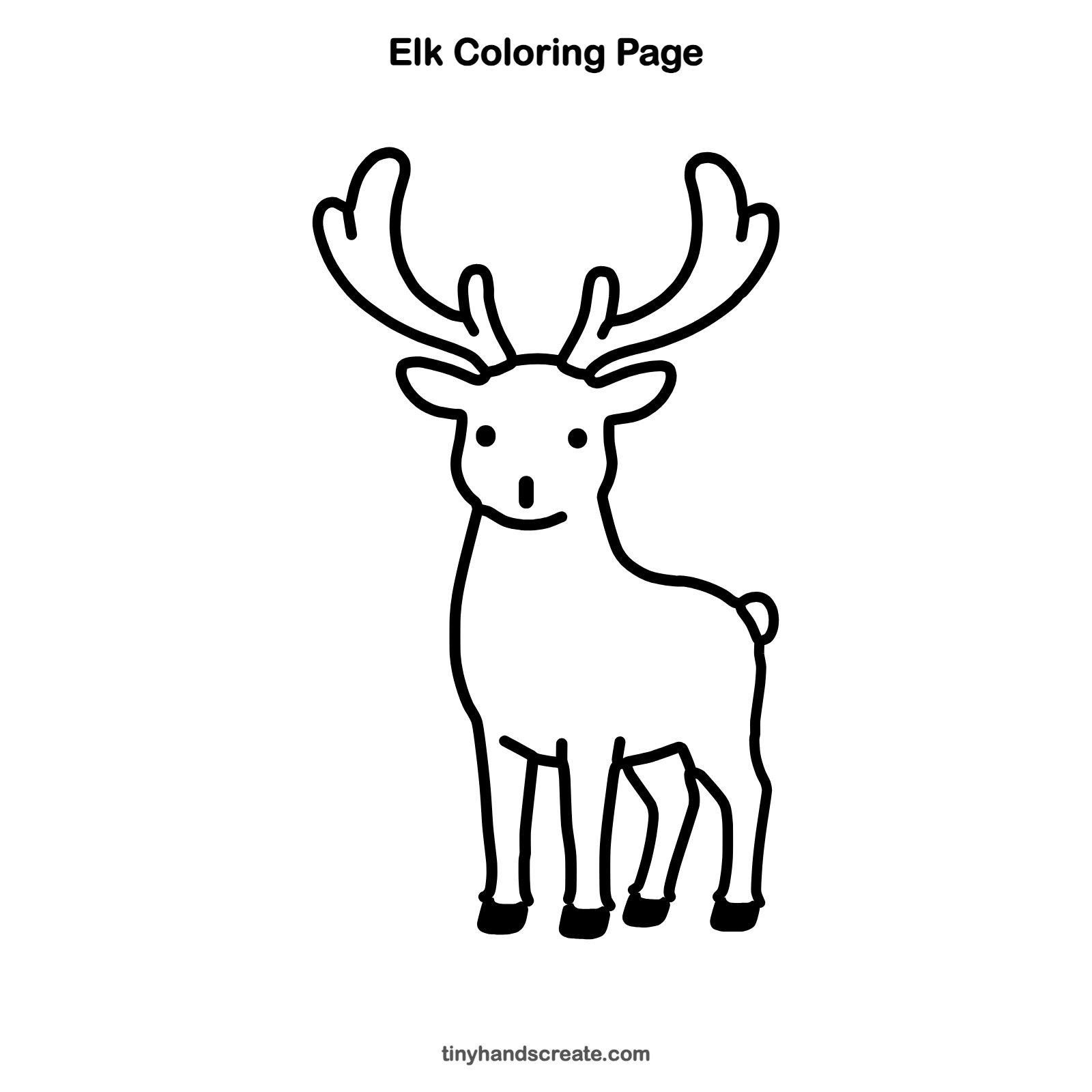 Free printable elk coloring page for kids