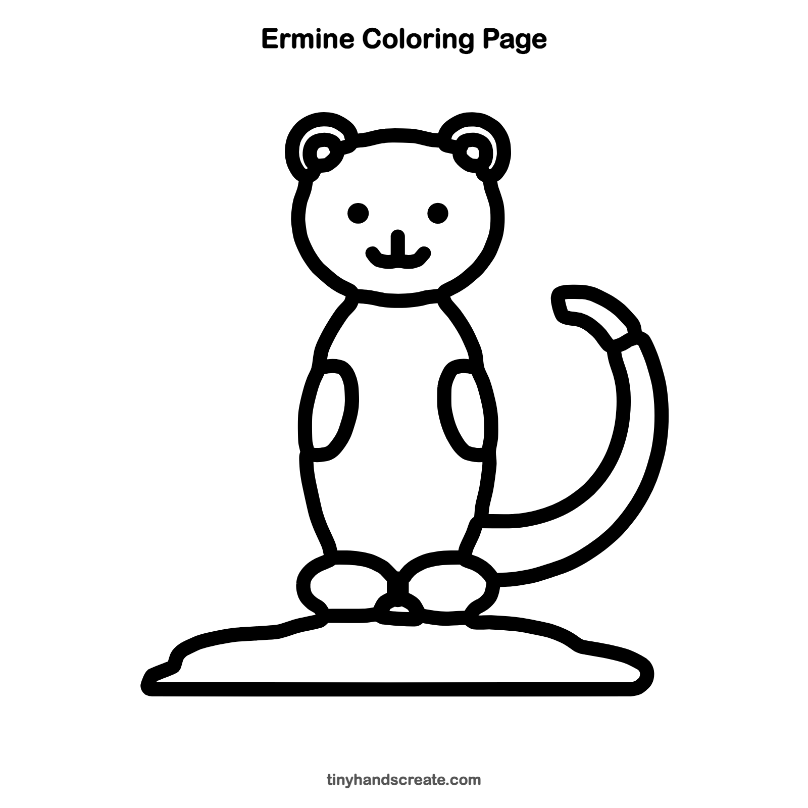 Free printable ermine coloring page for kids