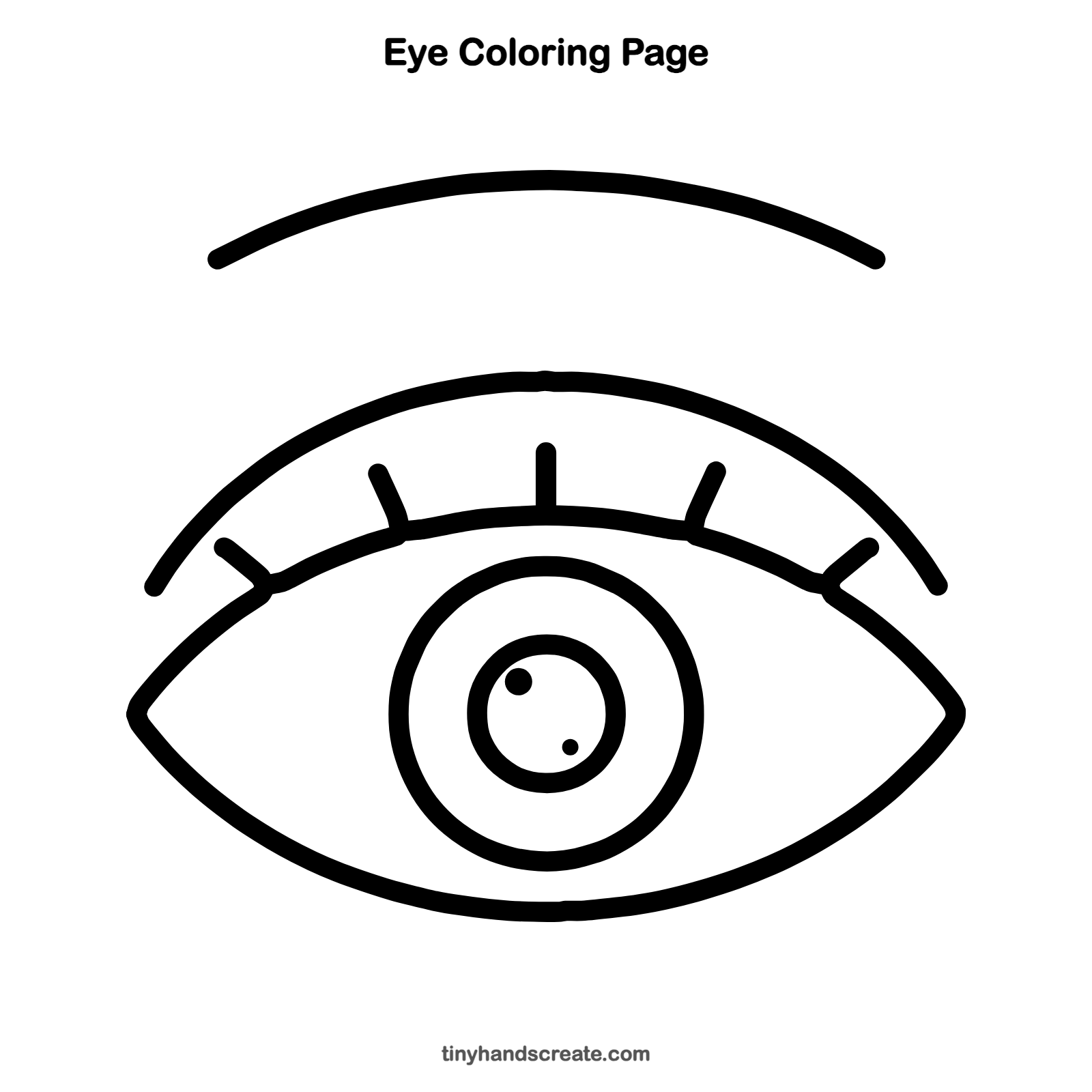 Free printable eye coloring page for kids