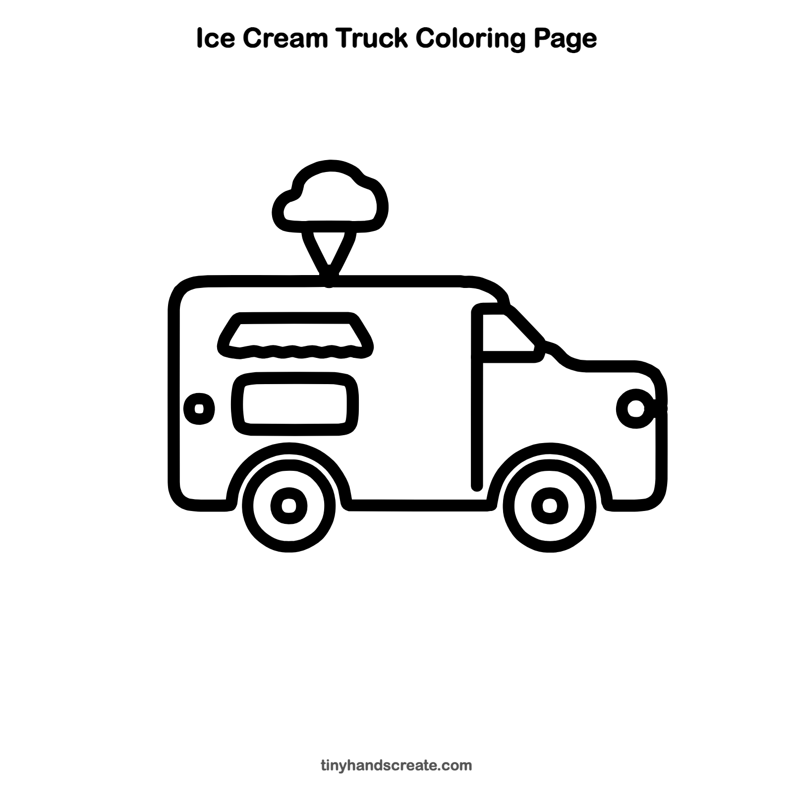 Free printable ice cream truck coloring page for kids