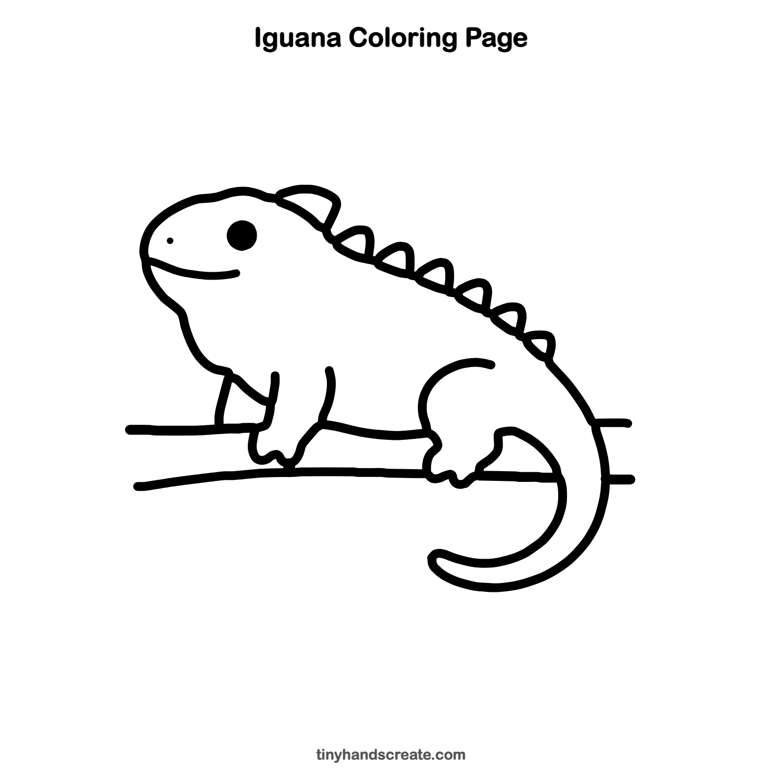 Free printable iguana coloring page for kids