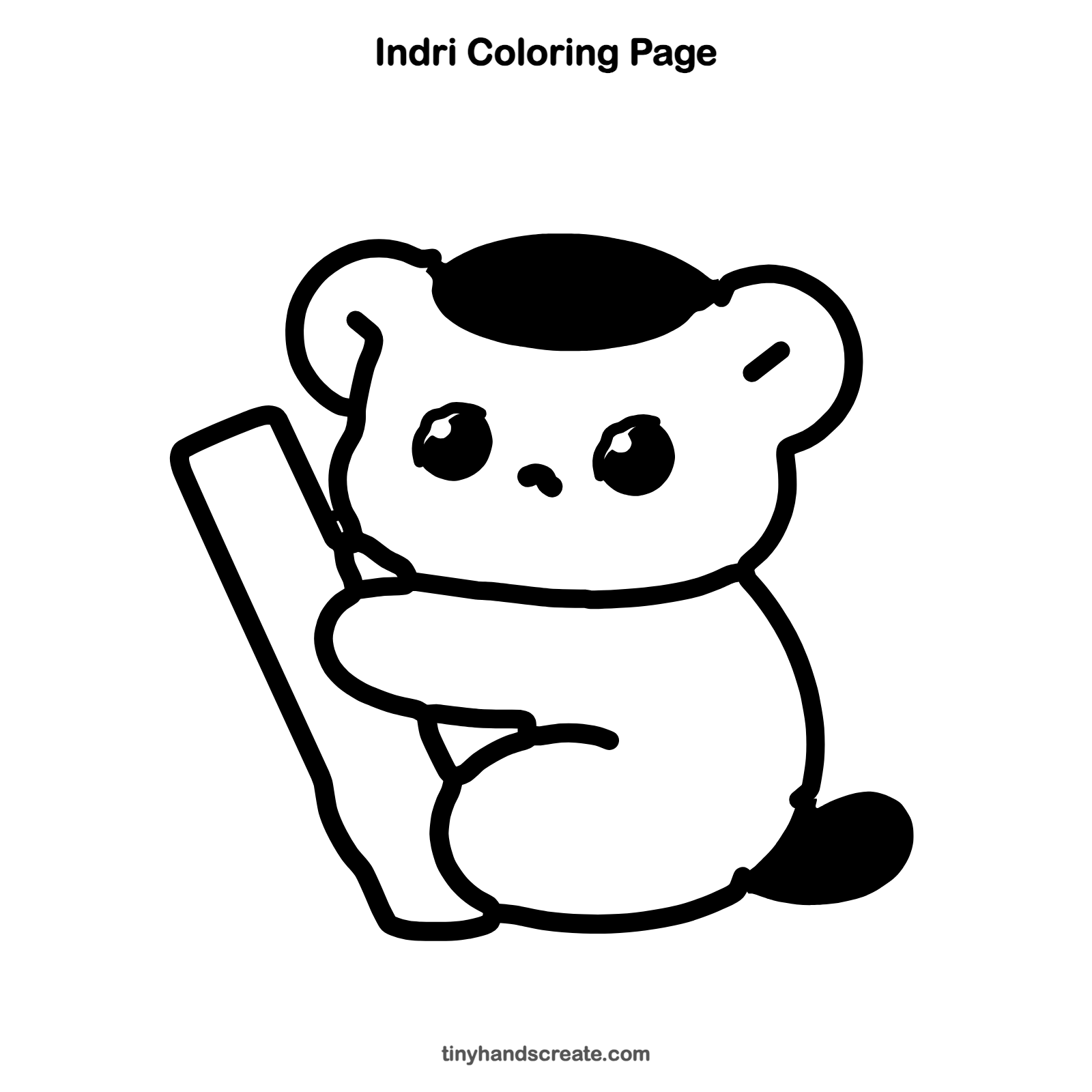 Free printable indri coloring page for kids