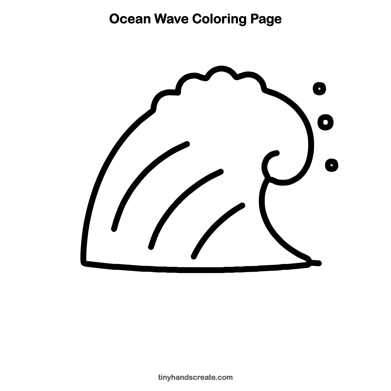 Free printable ocean wave coloring page for kids