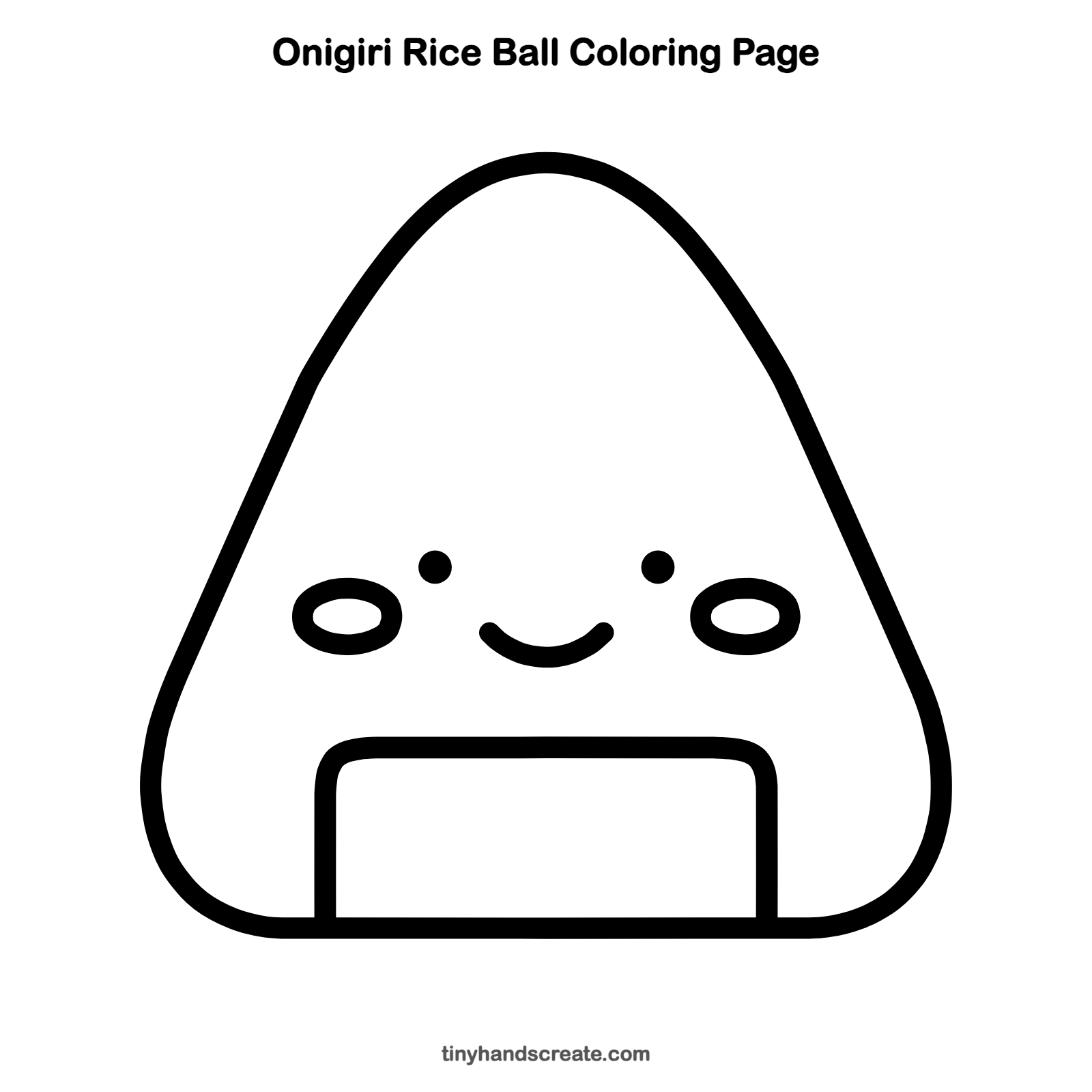 Free printable onigiri rice ball coloring page for kids