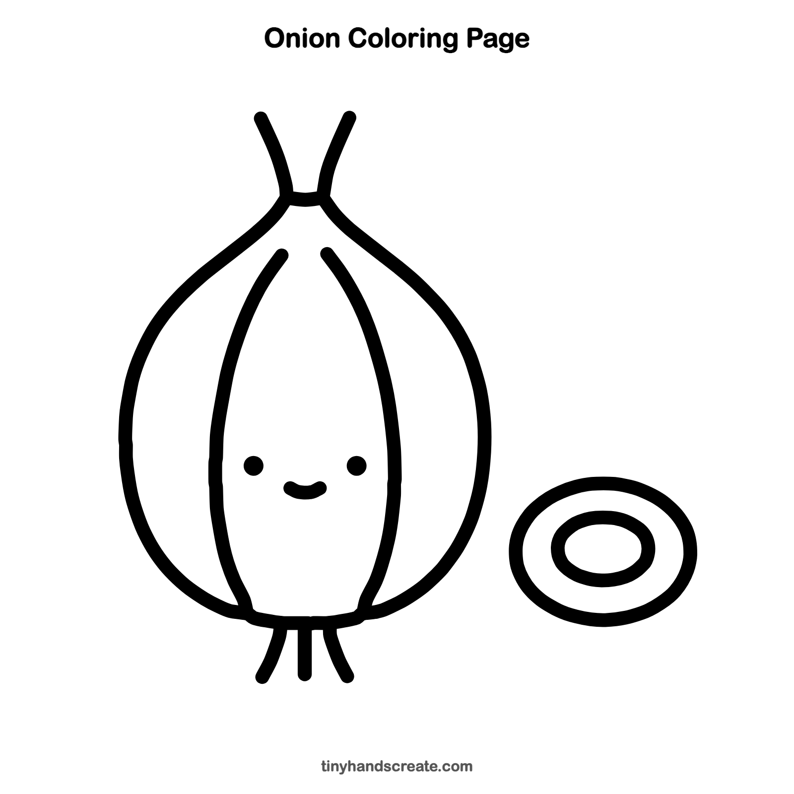 Free printable onion coloring page for kids