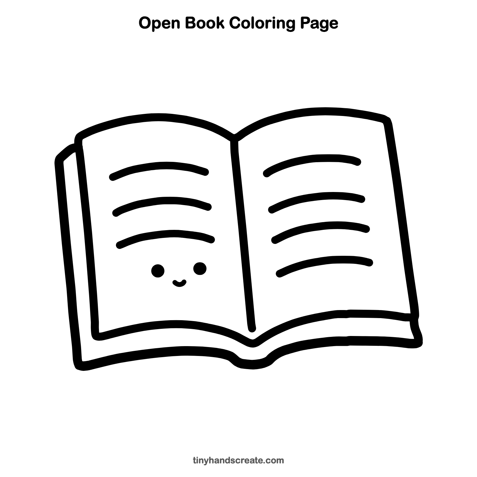 Free printable open book coloring page for kids