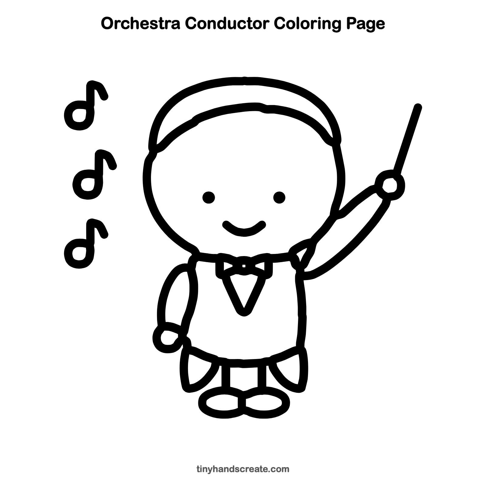 Free printable orchestra conductor coloring page for kids