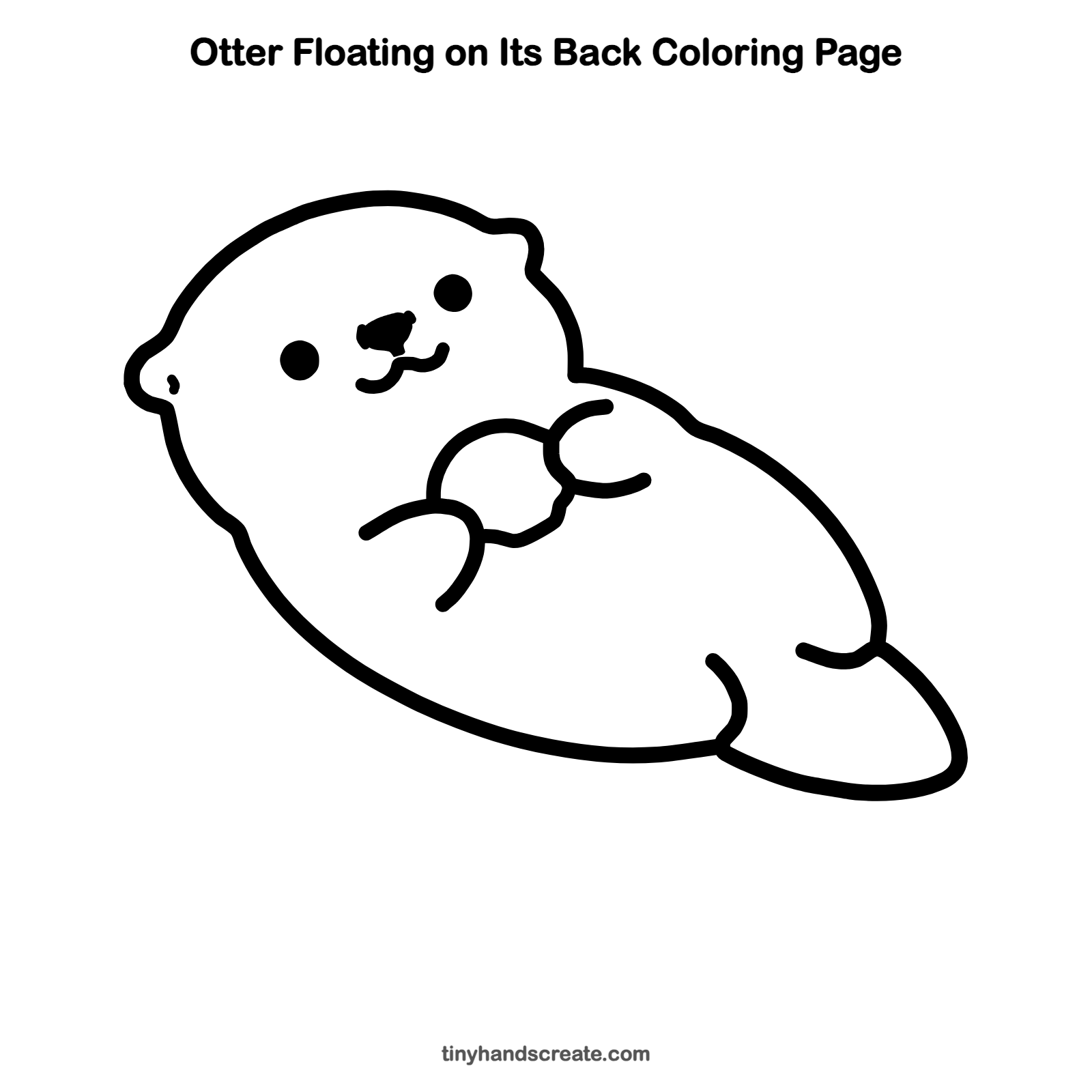 Free printable otter floating on its back coloring page for kids