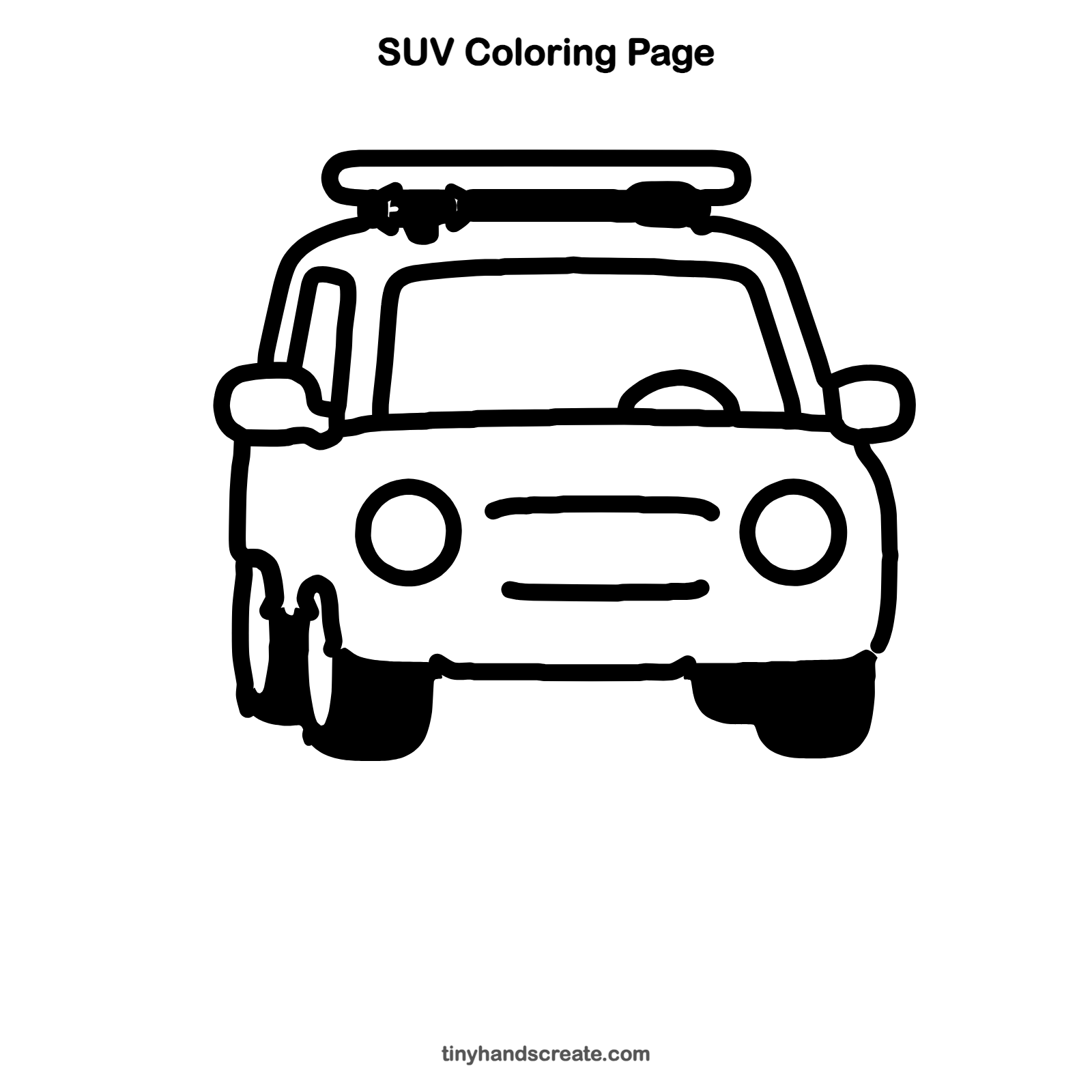 Free printable SUV coloring page for kids