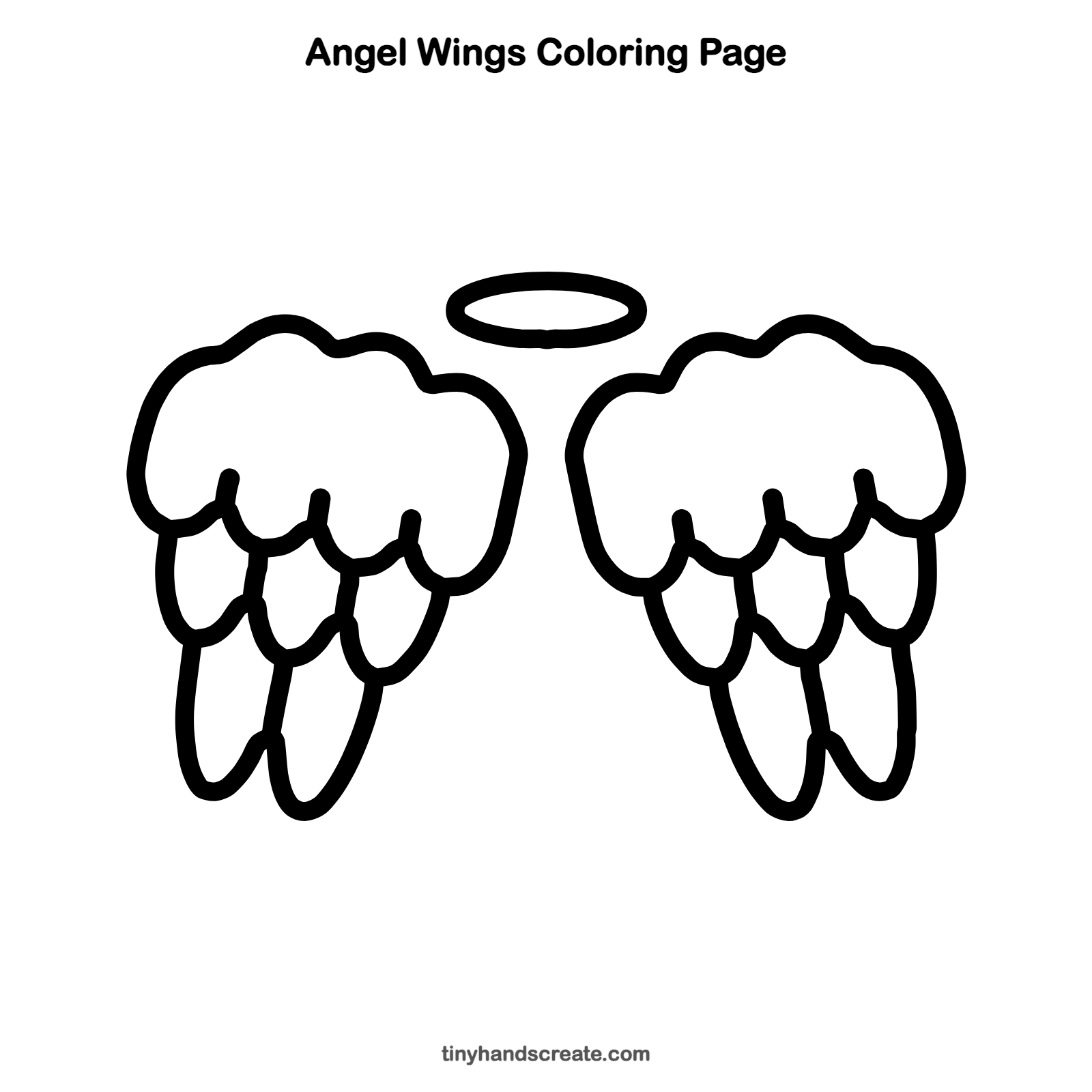 Free printable angel wings coloring page for kids