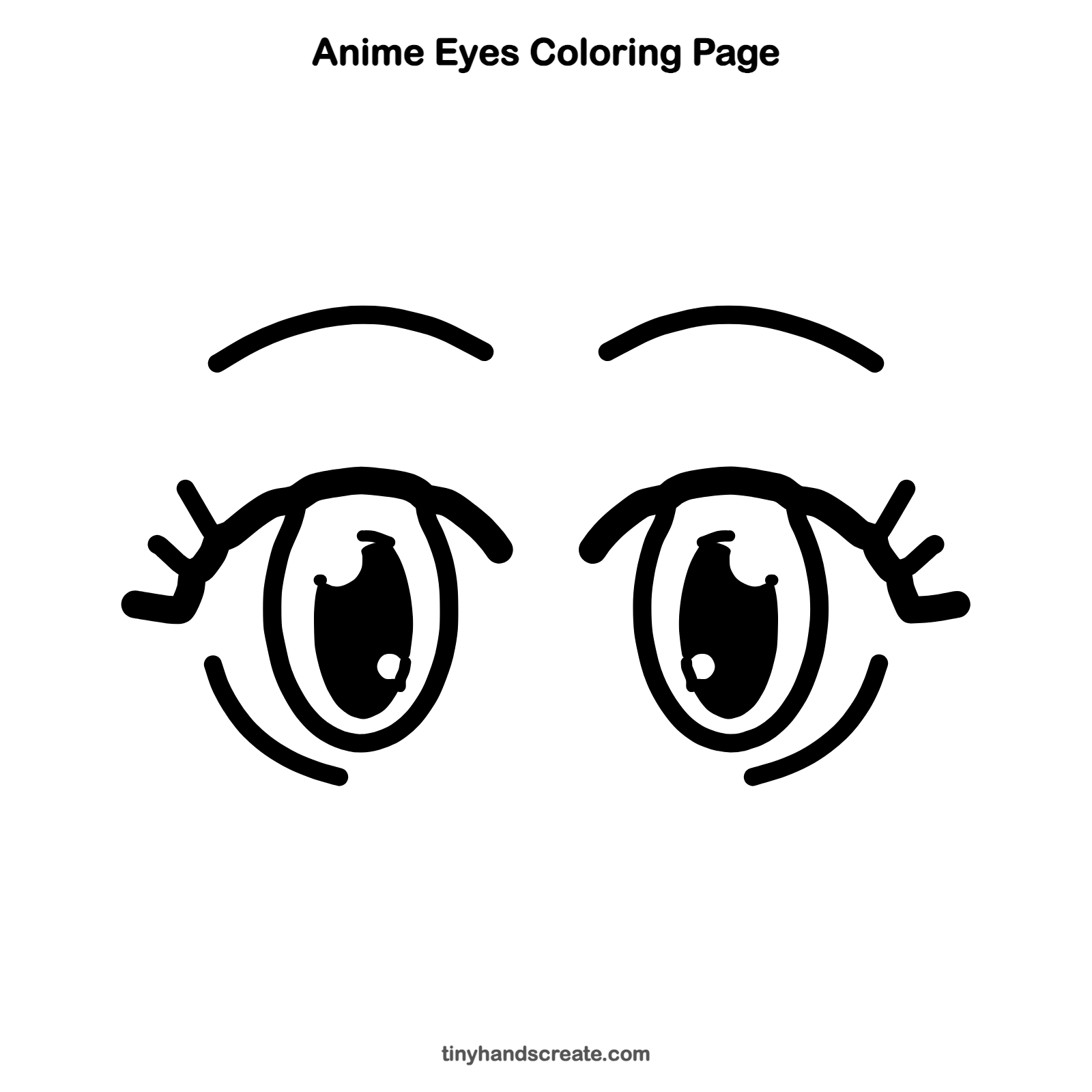 Free printable anime eyes coloring page for kids