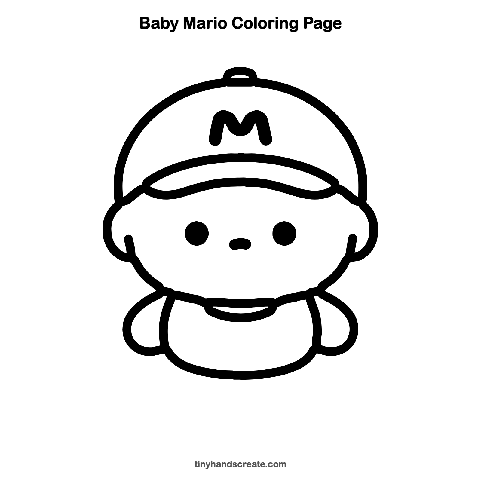Free printable Baby Mario coloring page for kids
