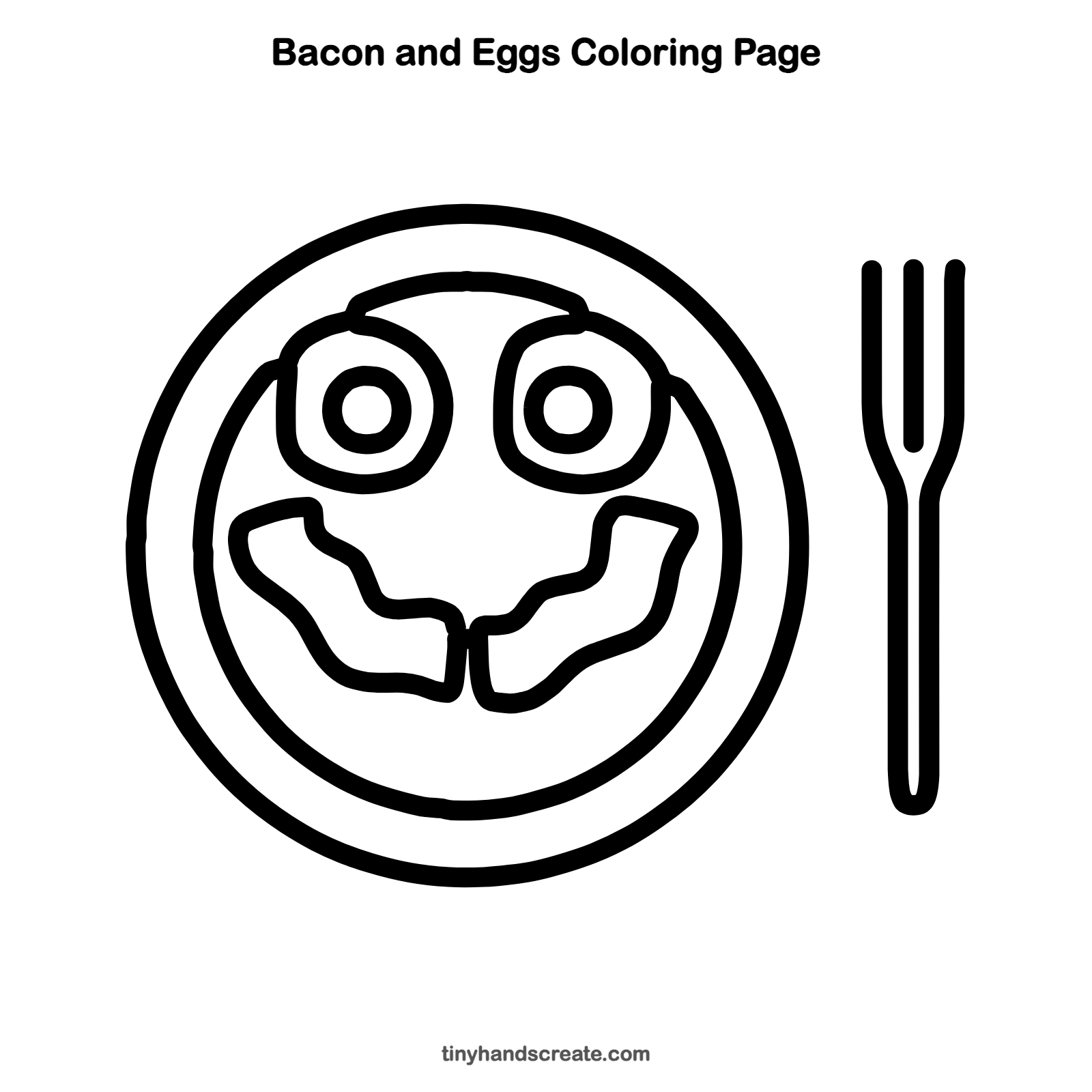 Free printable bacon and eggs coloring page for kids
