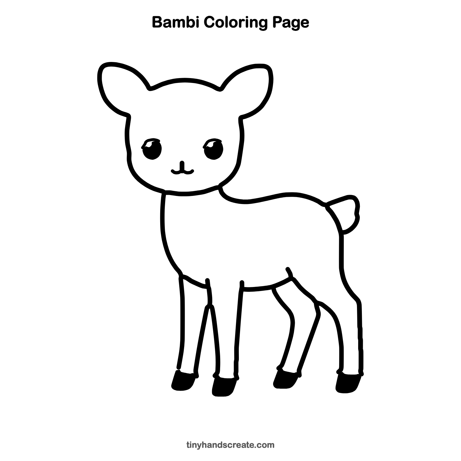 Free printable Bambi coloring page for kids