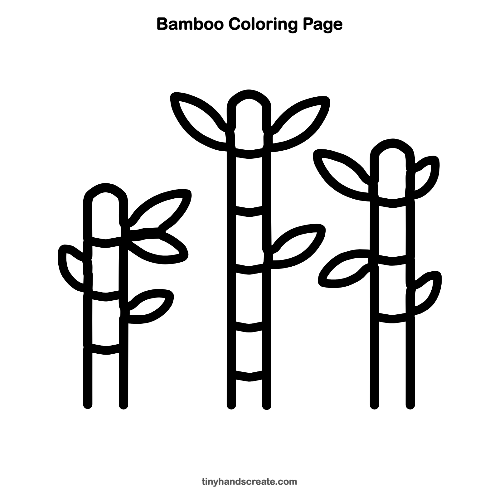 Free printable bamboo coloring page for kids