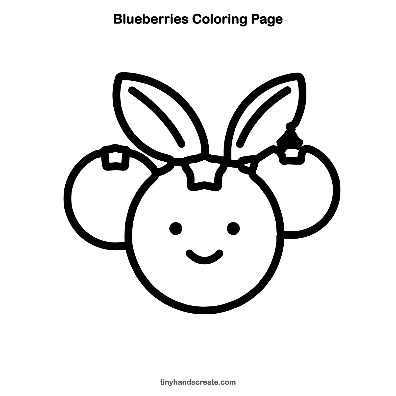 Free printable blueberries coloring page for kids
