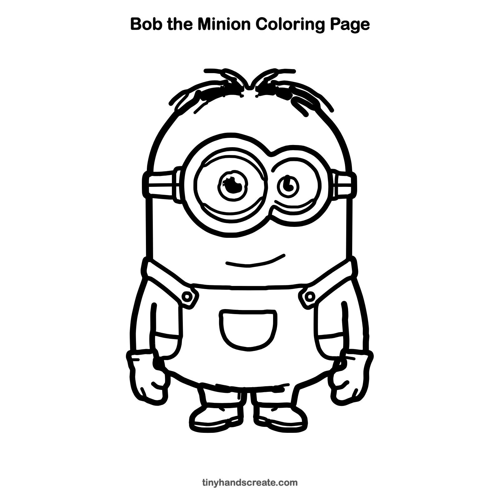 Free printable Bob the Minion coloring page for kids