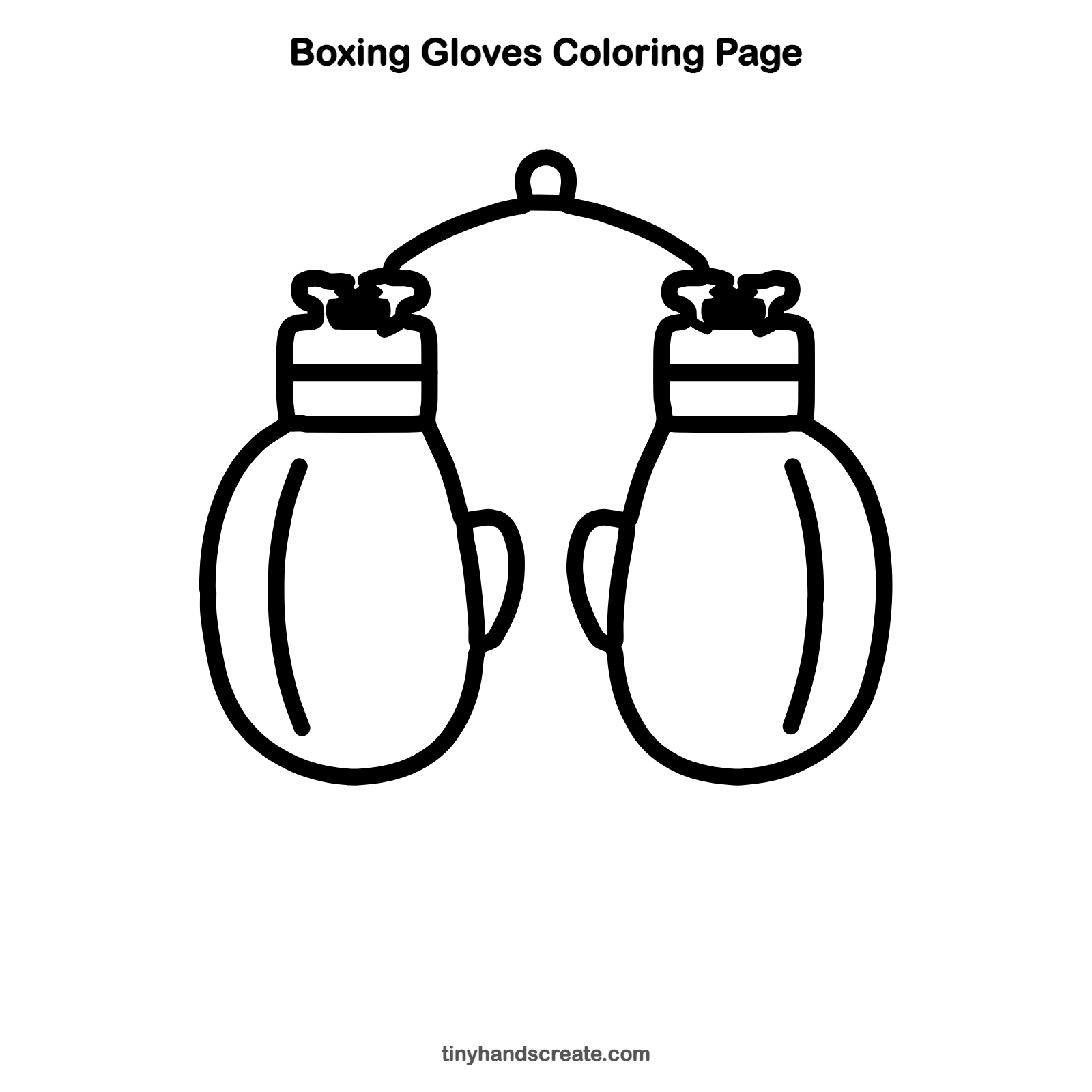 Free printable boxing gloves coloring page for kids