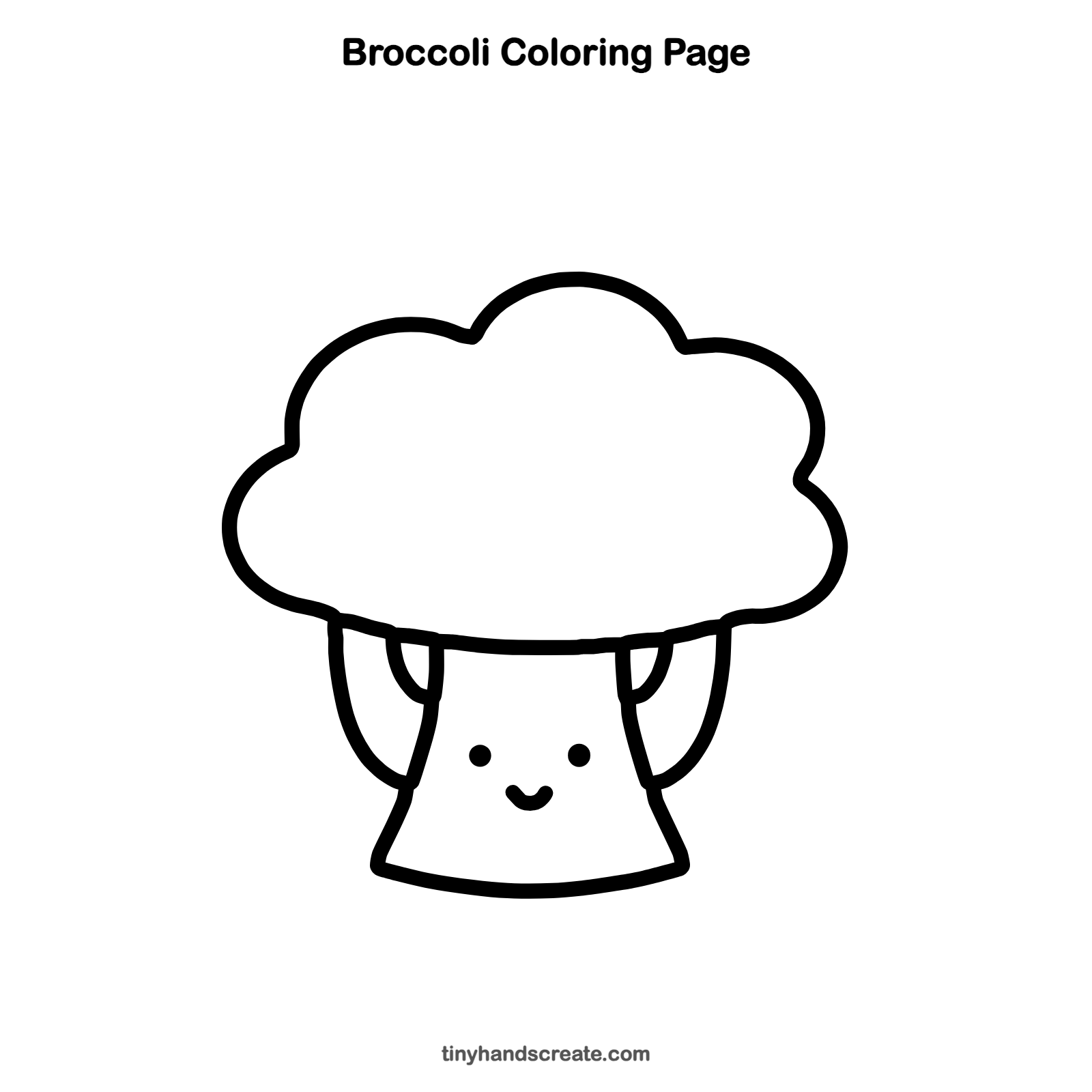 Free printable broccoli coloring page for kids
