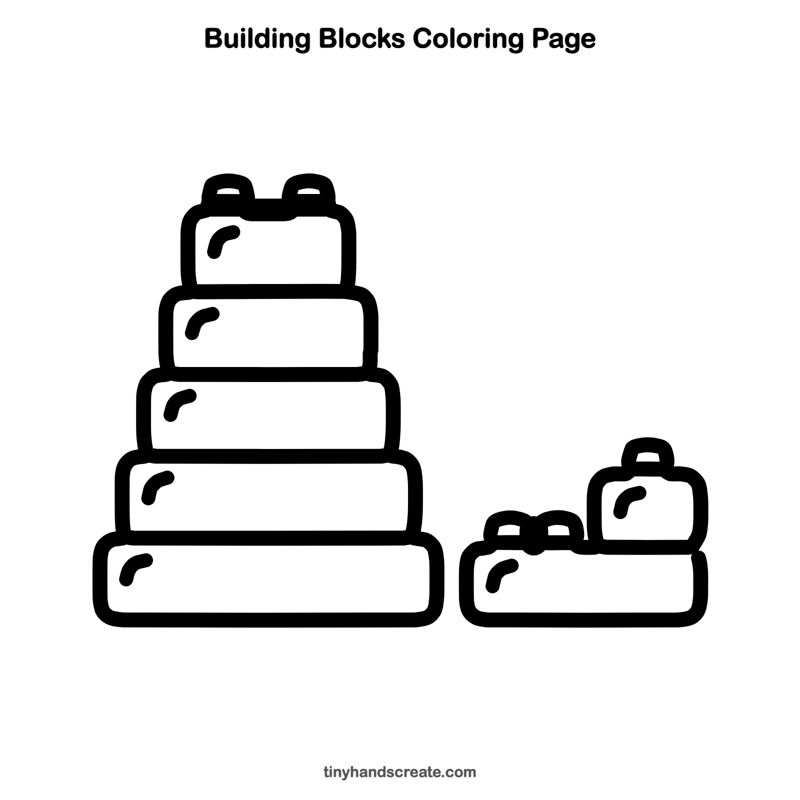 Free printable building blocks coloring page for kids