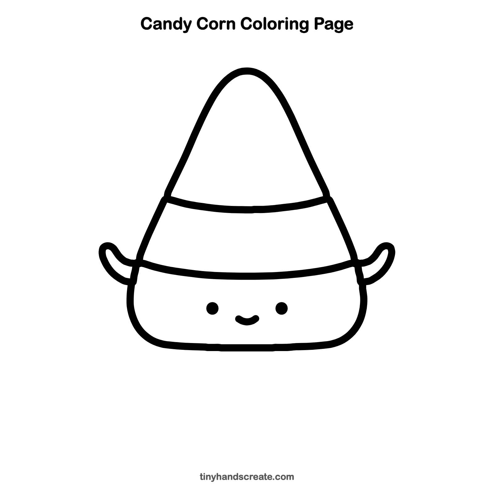 Free printable candy corn coloring page for kids
