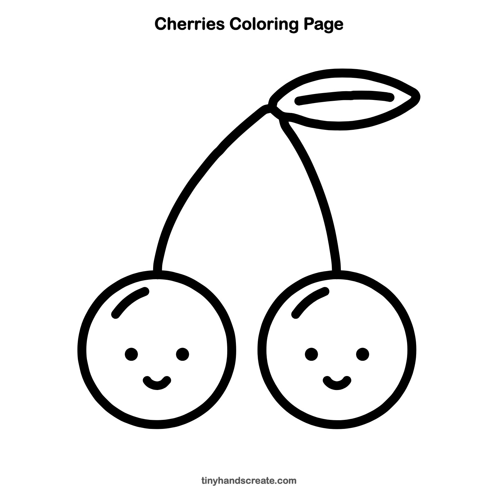 Free printable cherries coloring page for kids