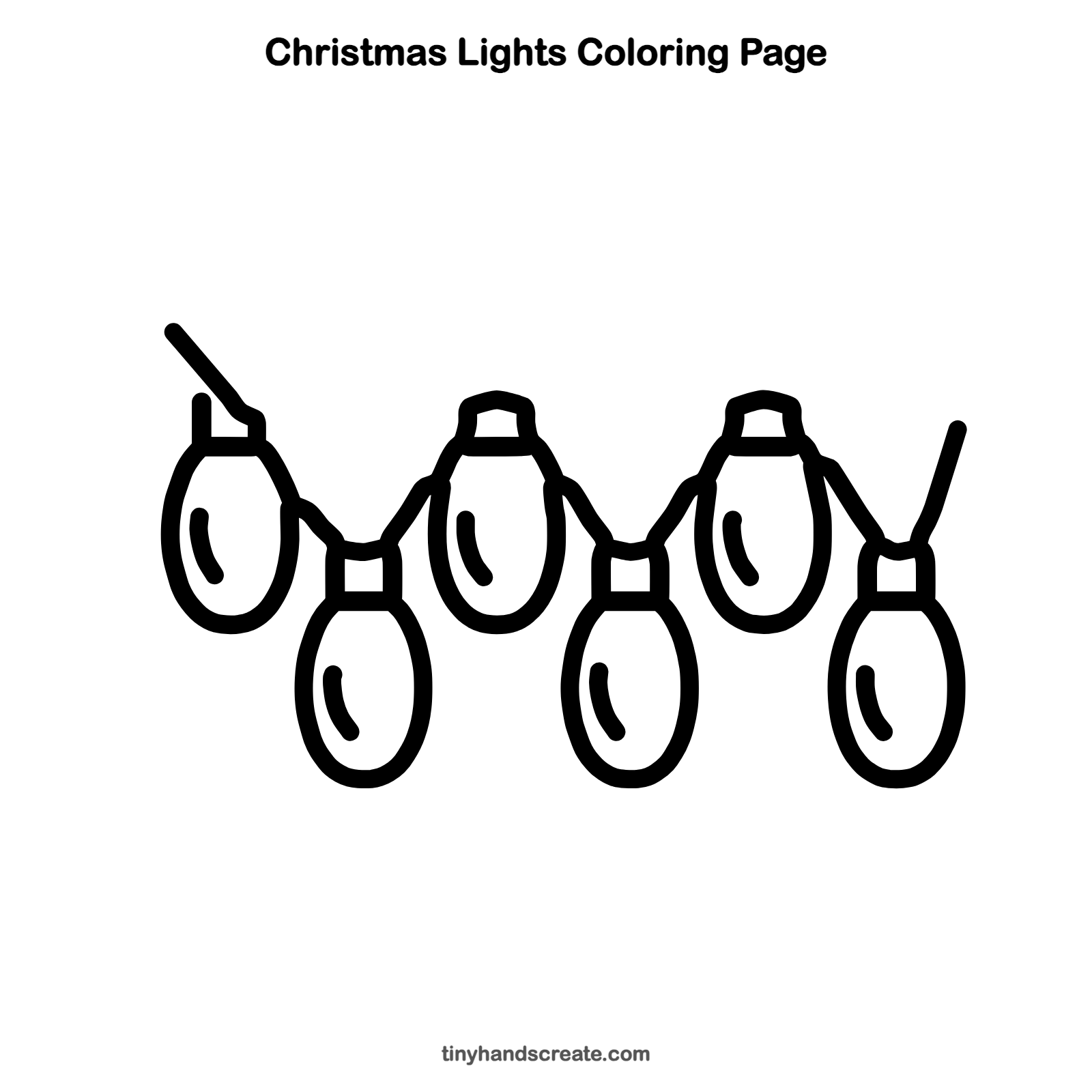Free printable Christmas lights coloring page for kids