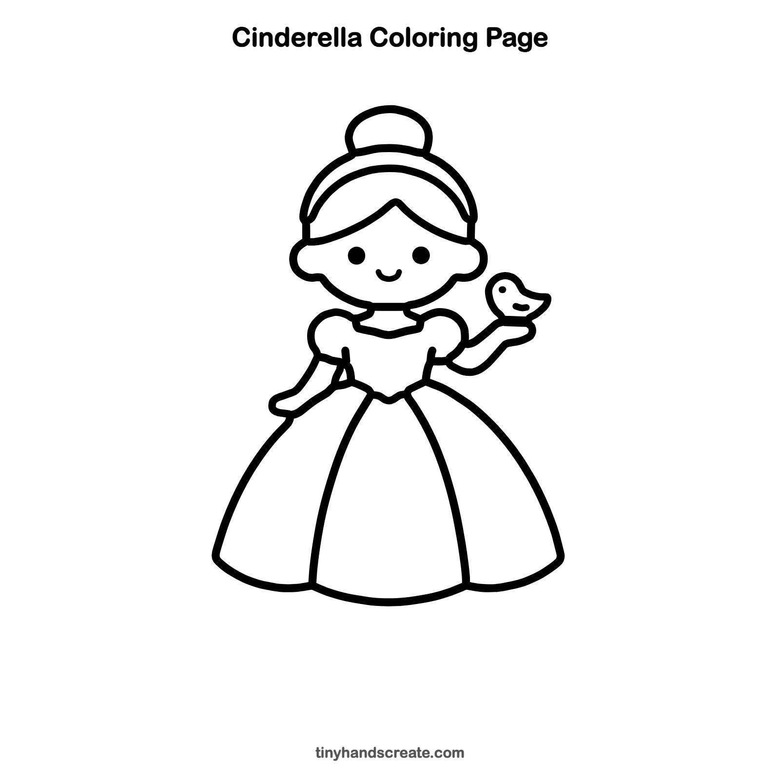 Free printable Cinderella coloring page for kids
