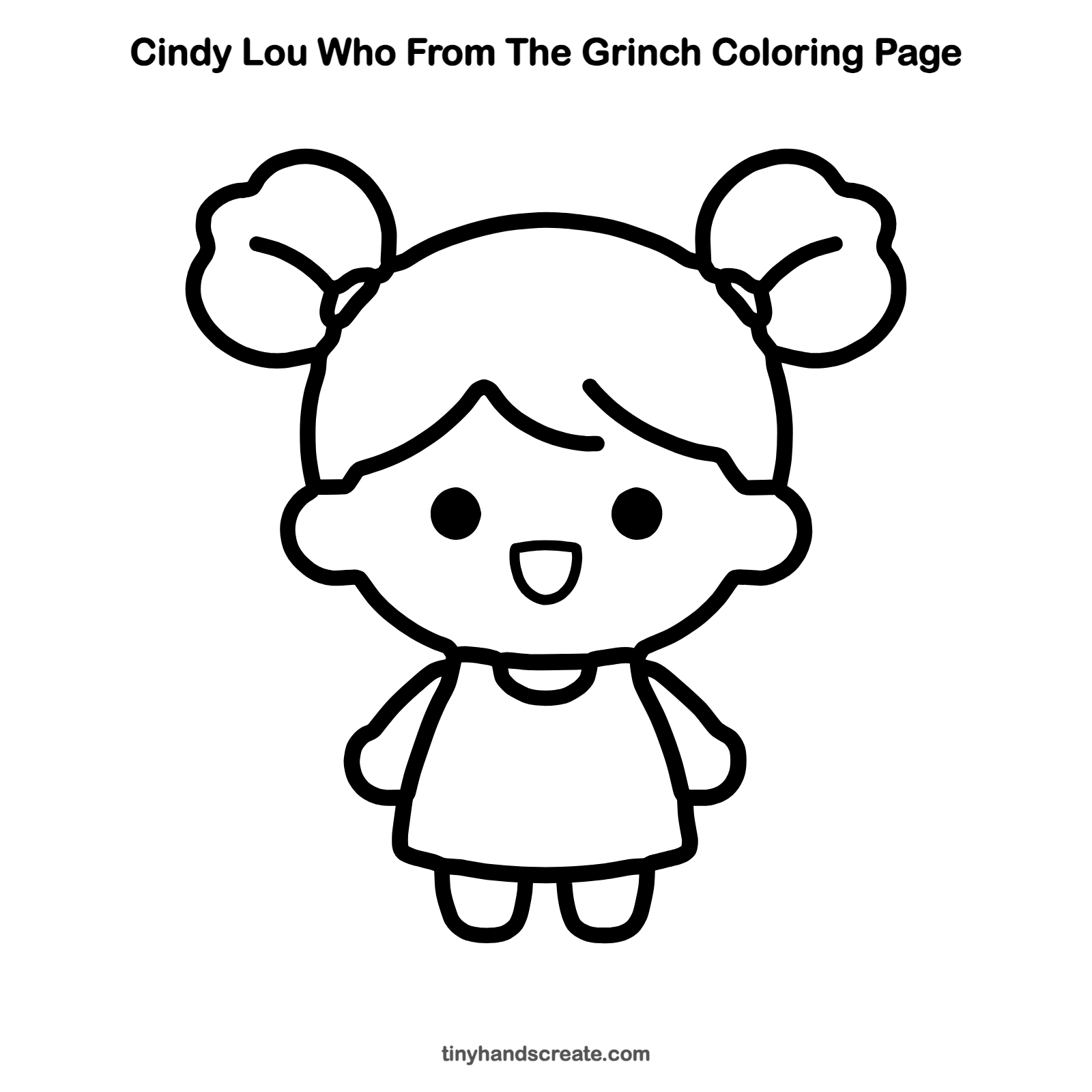 Free printable Cindy Lou Who from The Grinch coloring page for kids