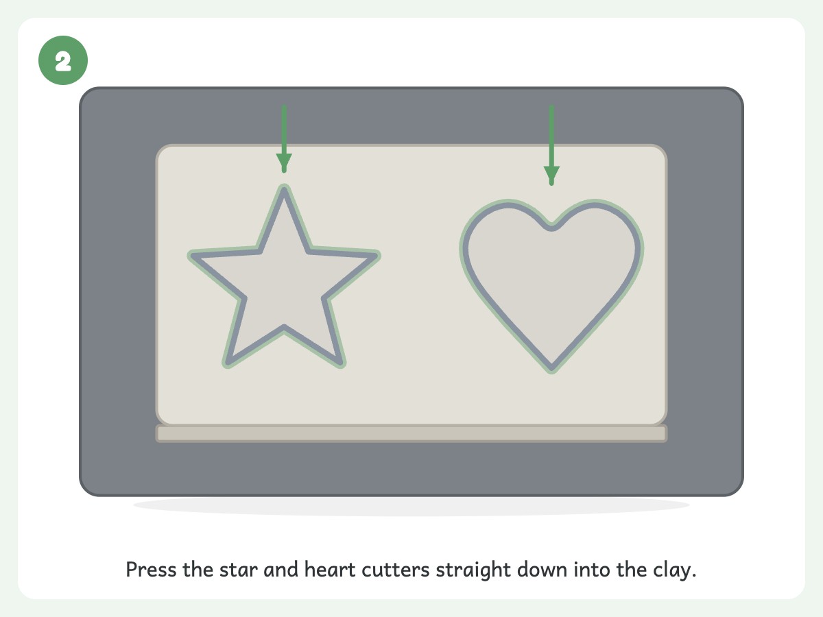 Step 2: Press cookie cutters straight down