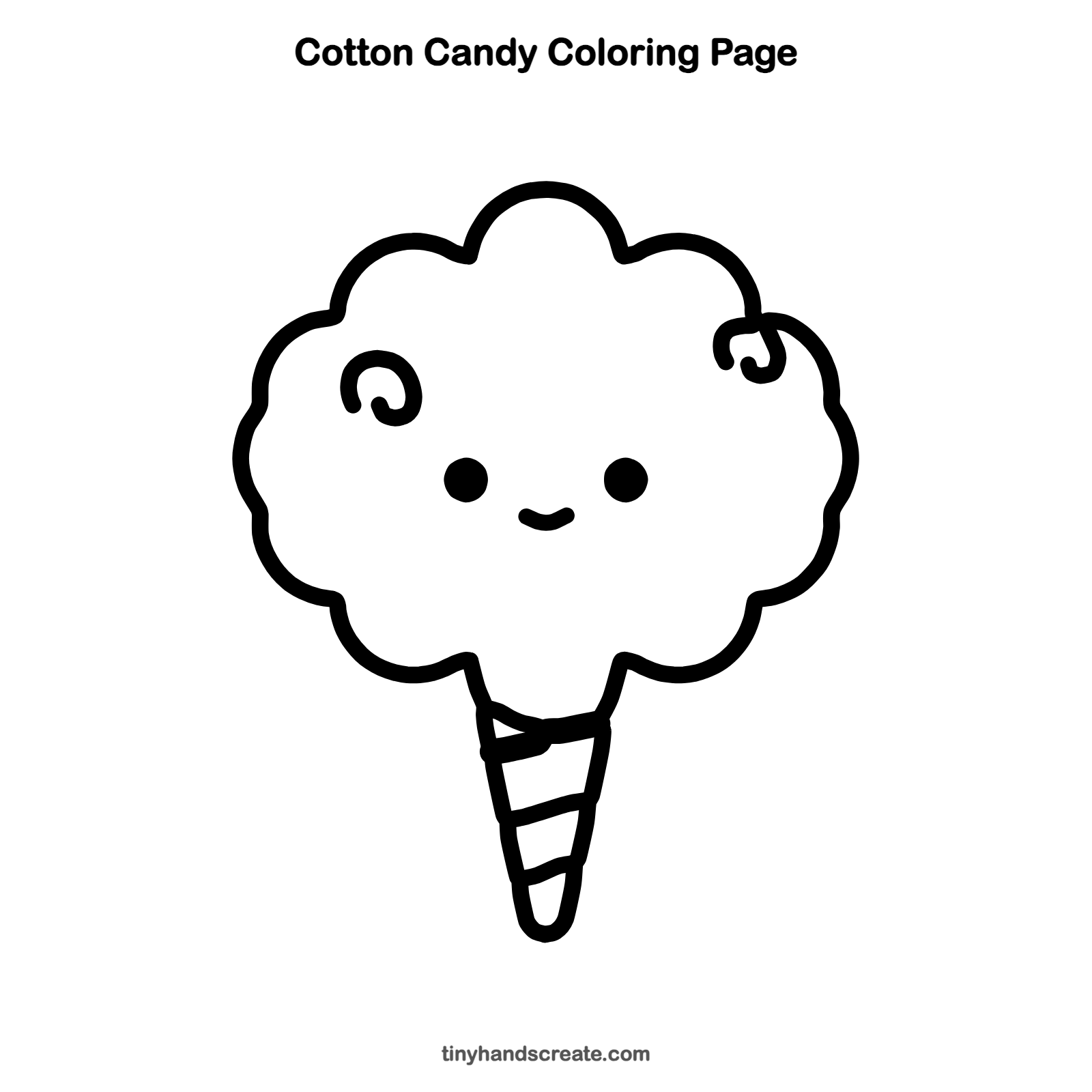 Free printable cotton candy coloring page for kids