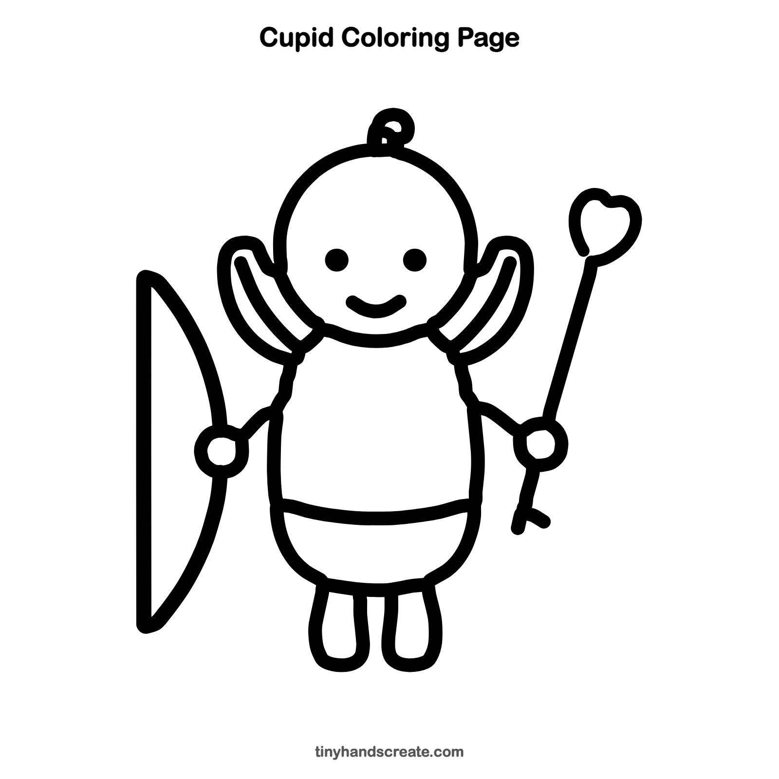 Free printable Cupid coloring page for kids
