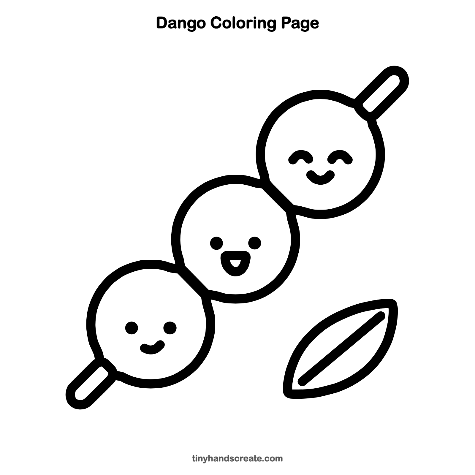 Free printable dango coloring page for kids