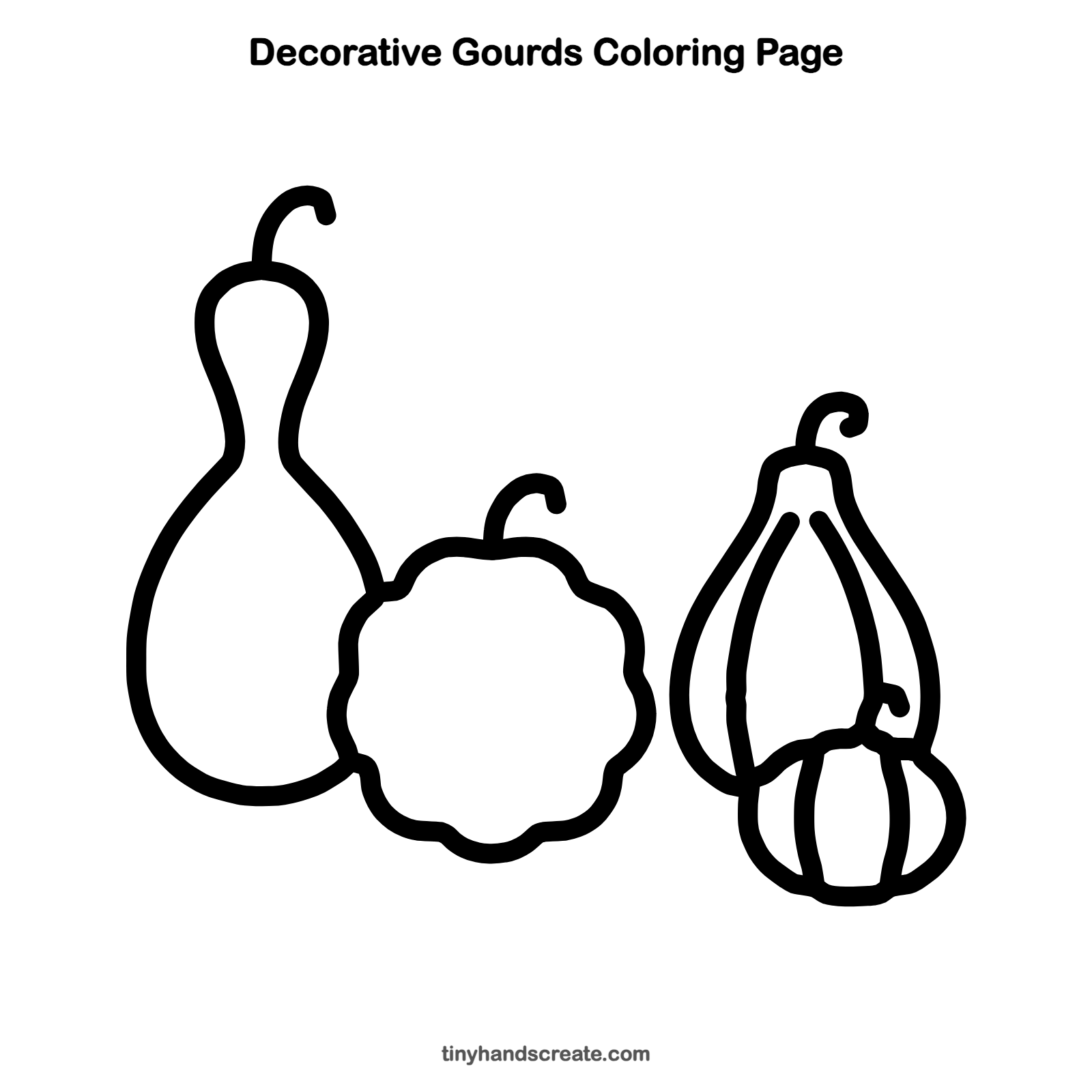Free printable decorative gourds coloring page for kids