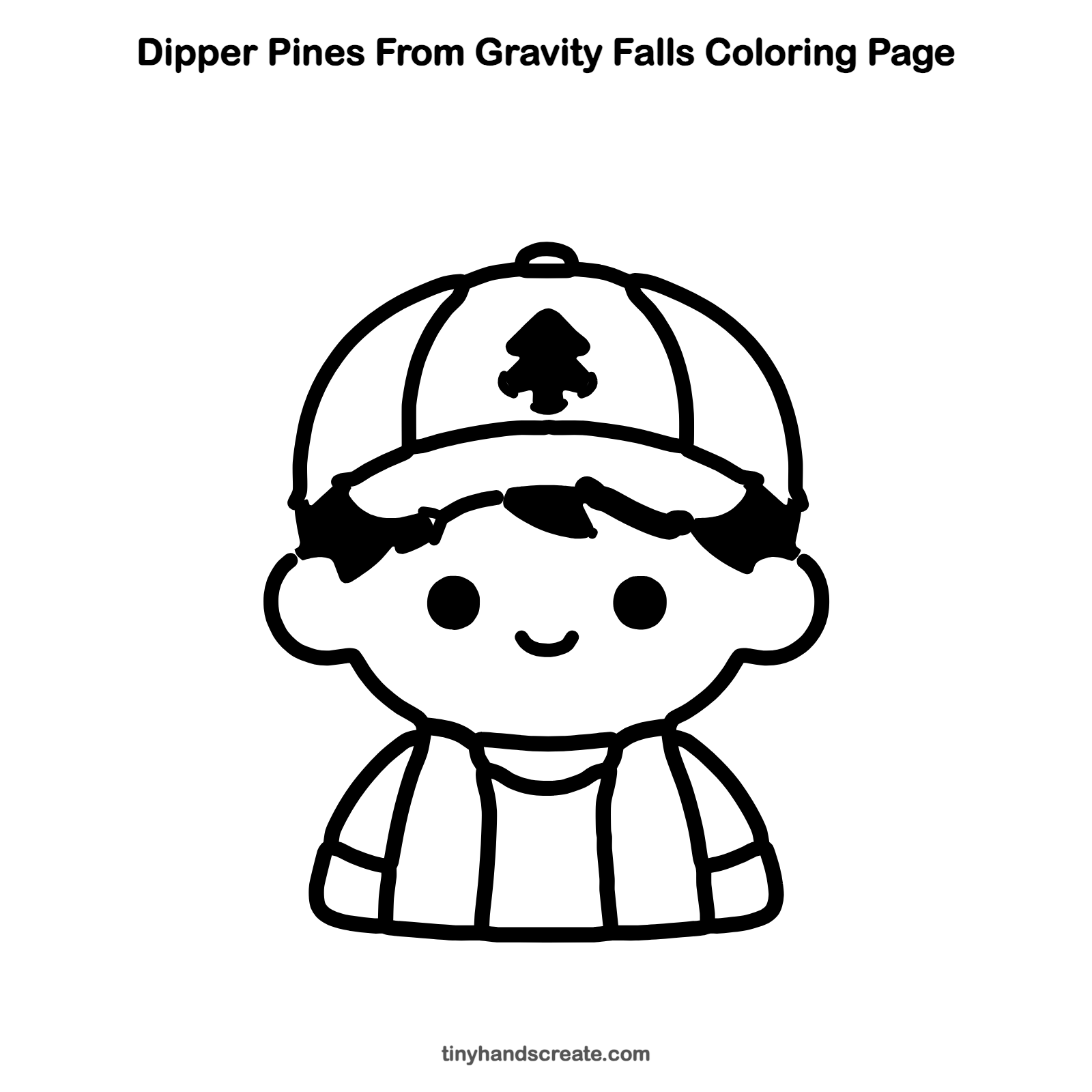 Free printable Dipper Pines from Gravity Falls coloring page for kids