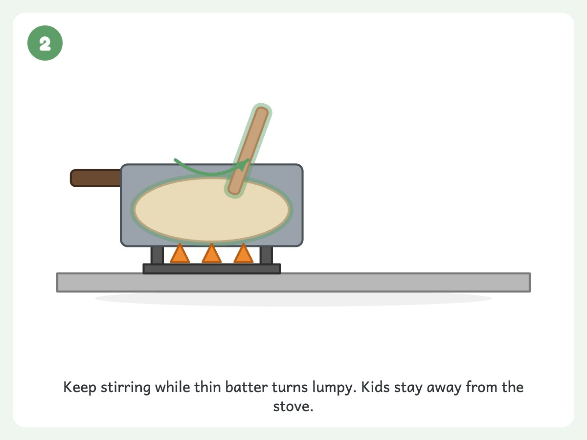 Step 2: Stir constantly over medium heat for 5-8 minutes as it thickens
