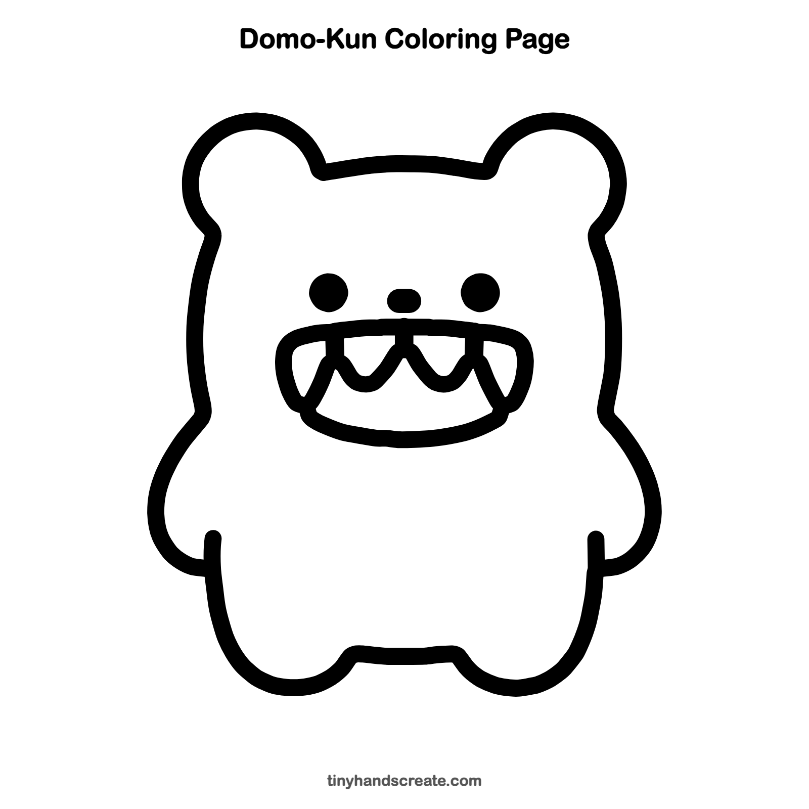 Free printable Domo-kun coloring page for kids