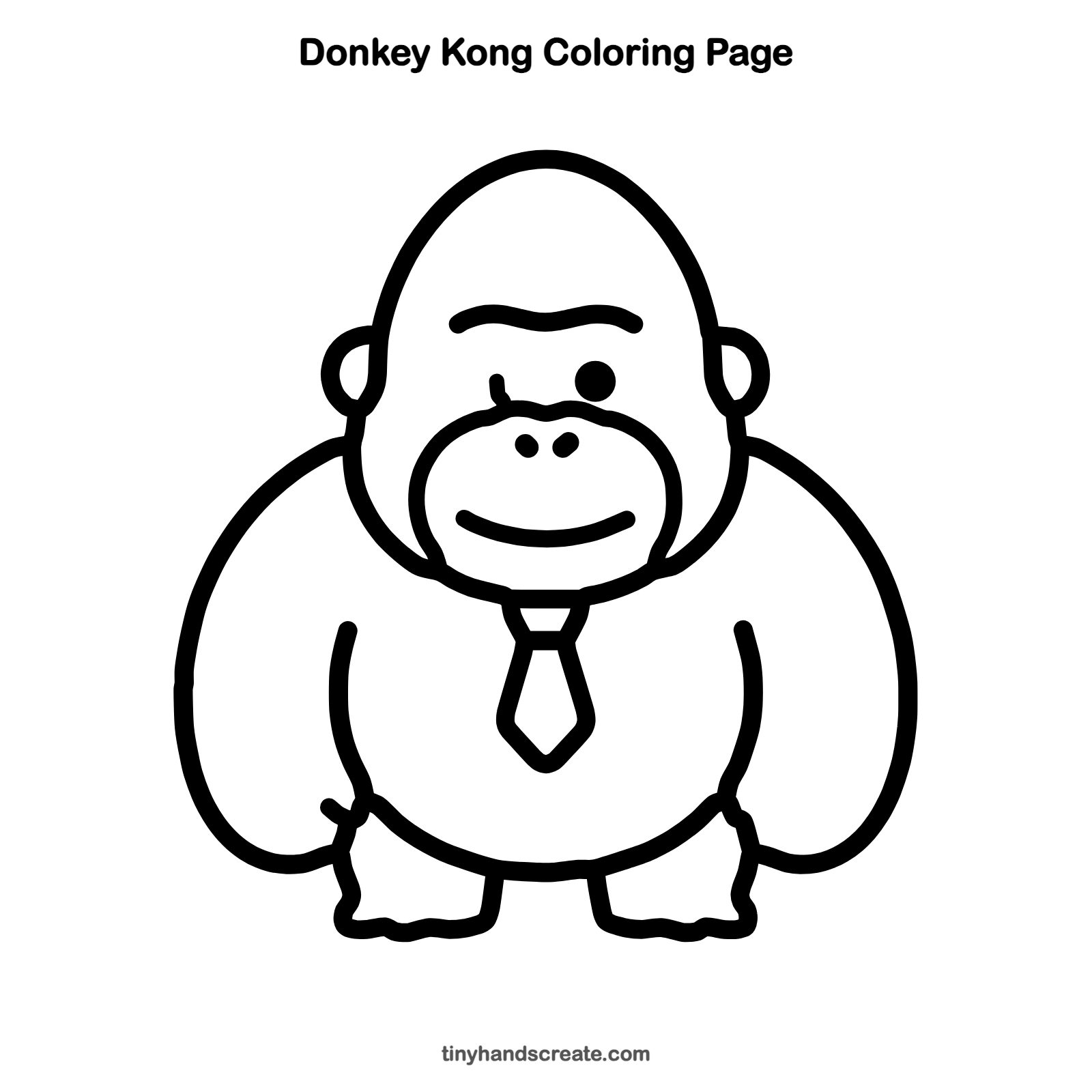 Free printable Donkey Kong coloring page for kids