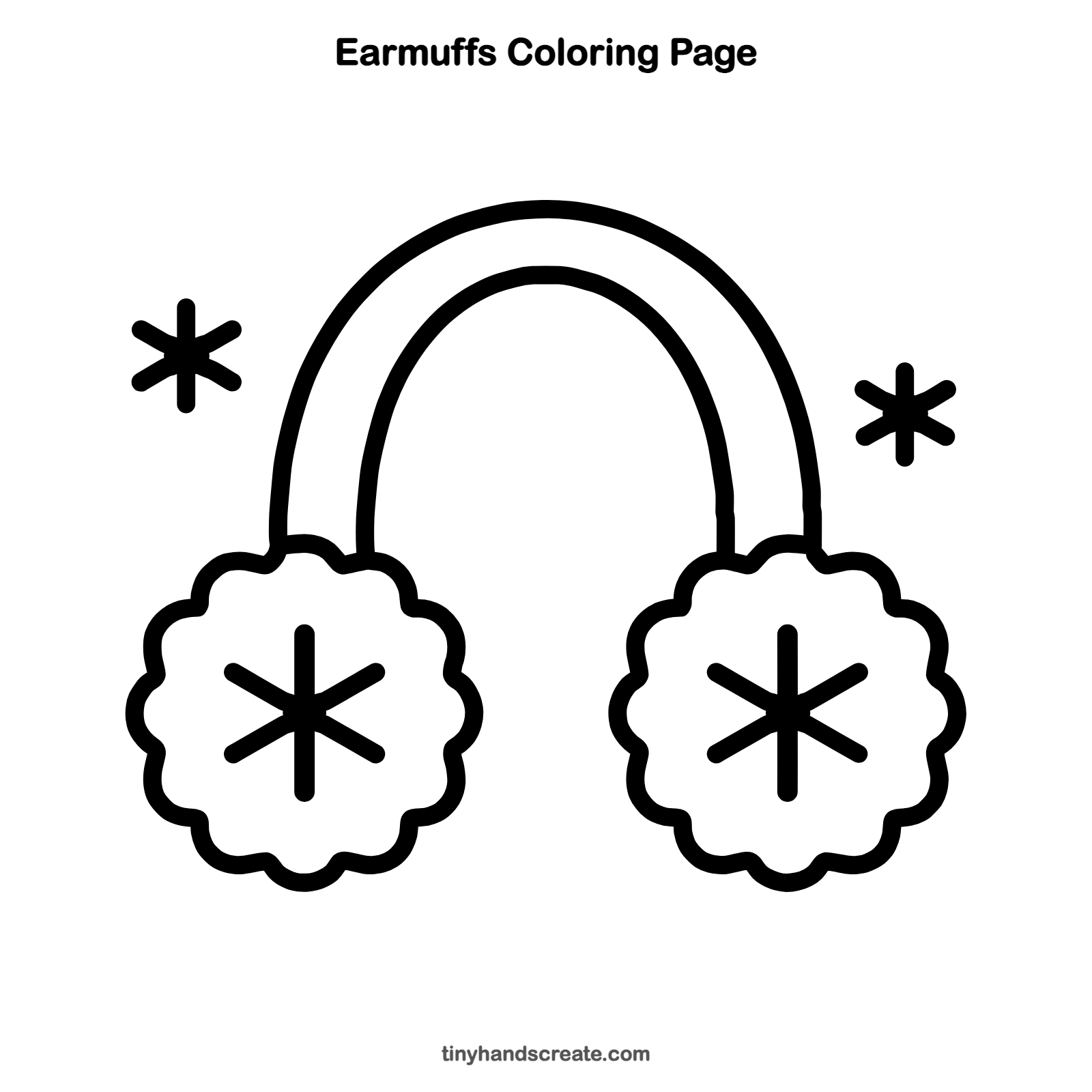 Free printable earmuffs coloring page for kids