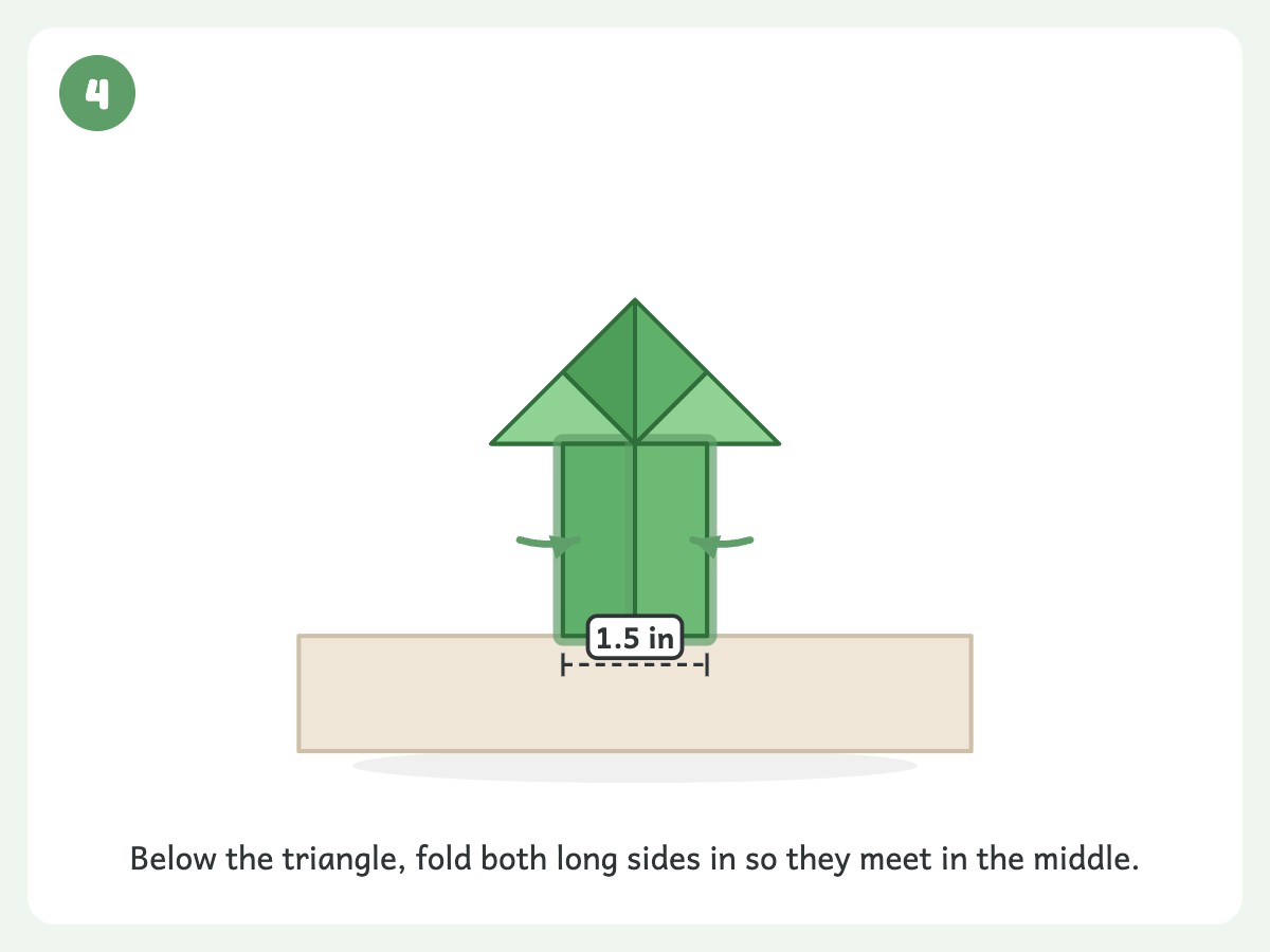 Step 4: Fold the two long sides in to meet at the center line