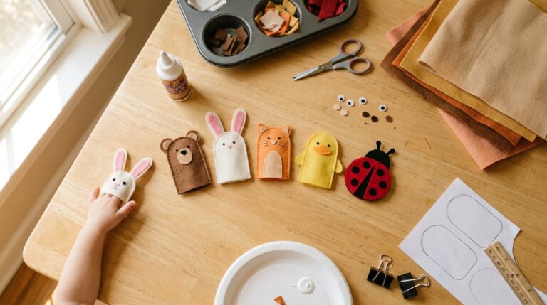 Felt Finger Puppet Crafts for Toddlers (No-Sew Templates)