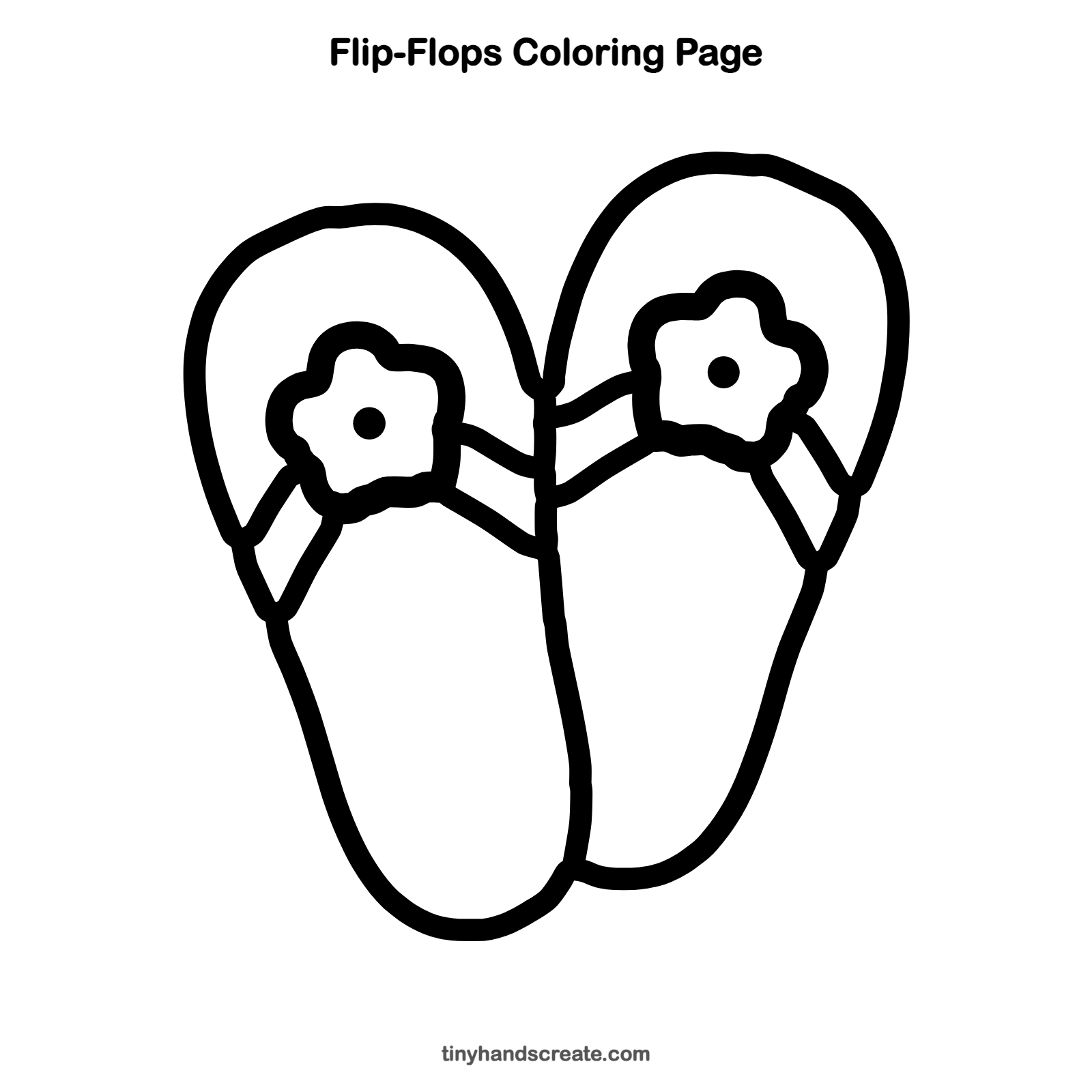 Free printable flip-flops coloring page for kids