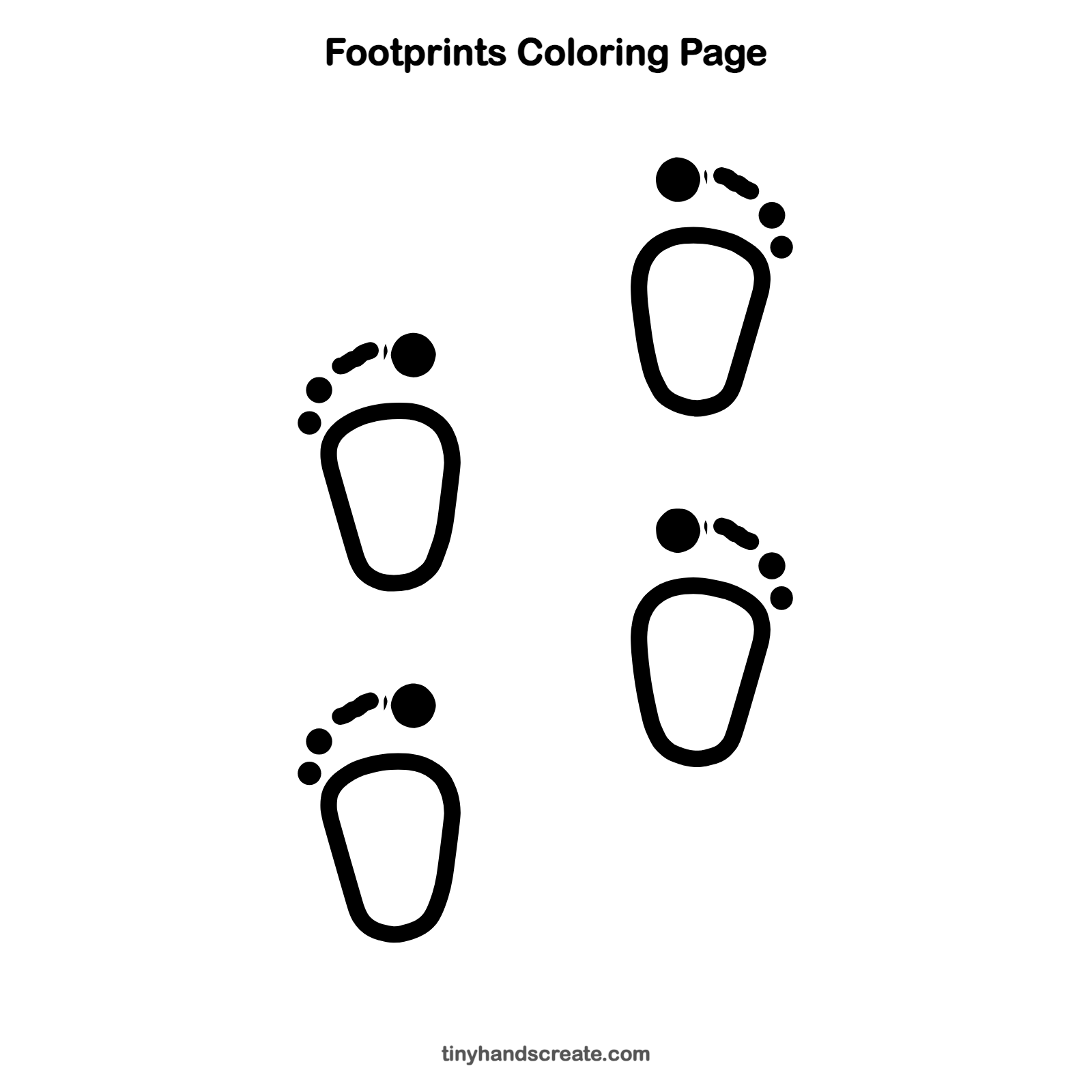 Free printable footprints coloring page for kids
