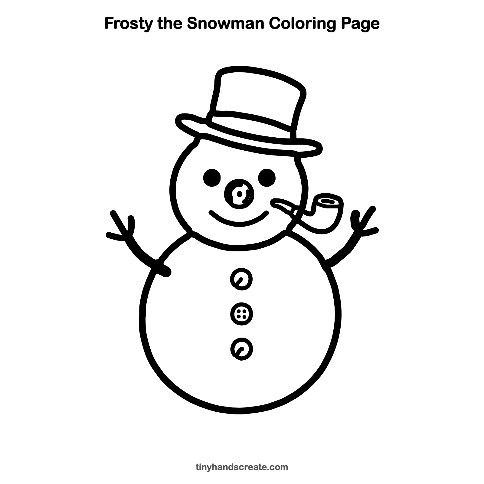 Free printable Frosty the Snowman coloring page for kids